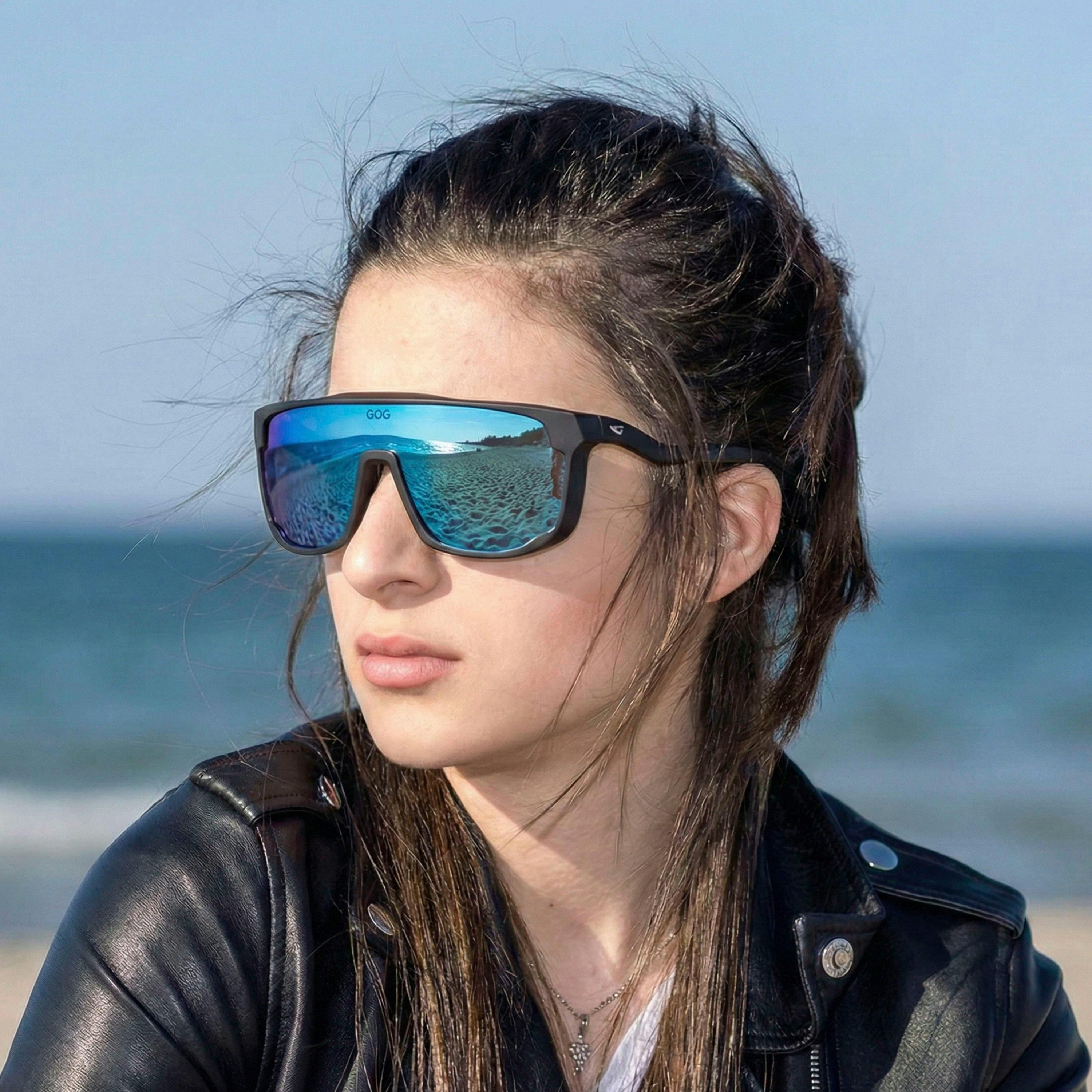 Unisex UV400 Cycling Sunglasses with Mirror Scratch-Resistant Polycarbonate Lens , view 4 of 5