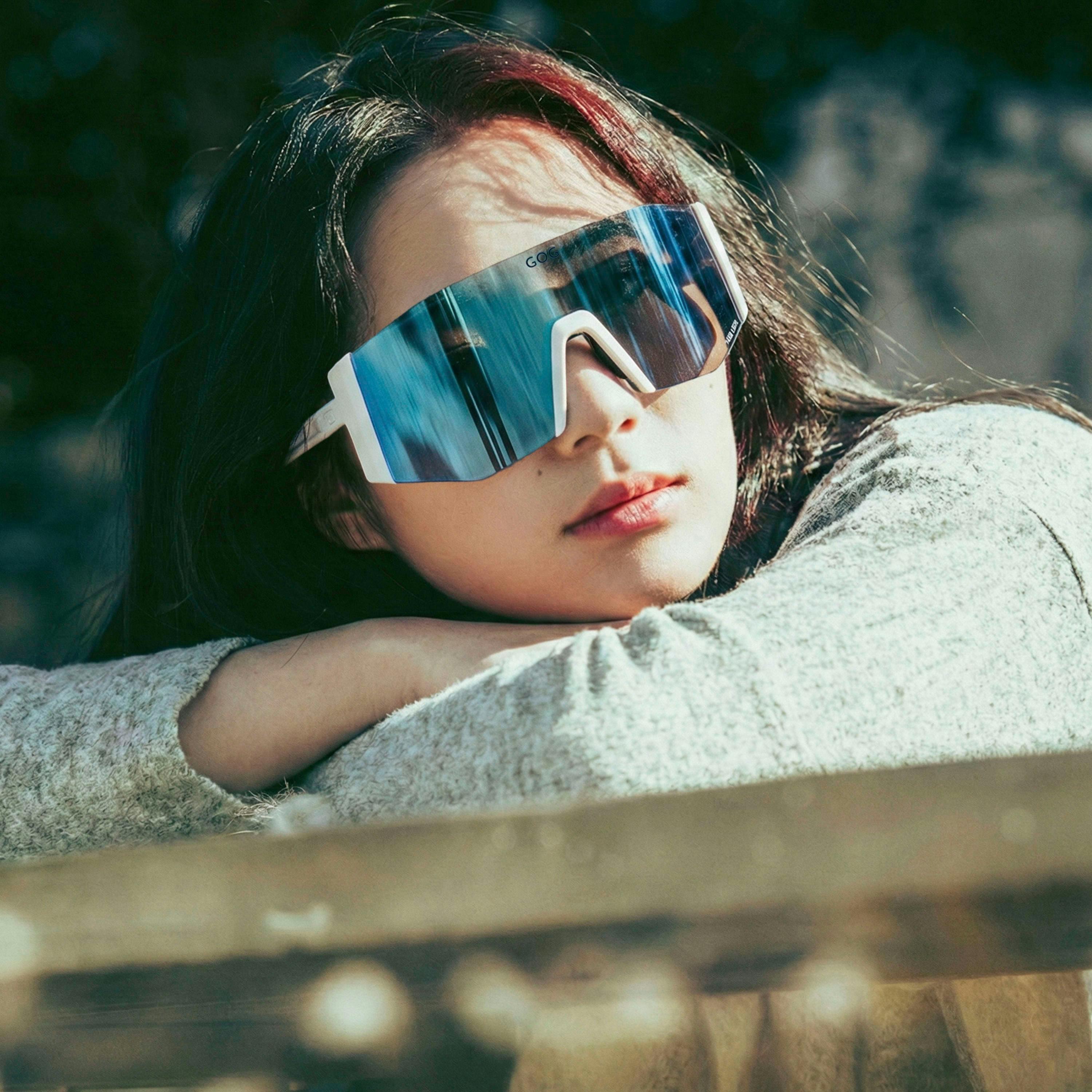 Unisex UV400 HDX Contrast Cycling Sunglasses with Mirror Scratch-Resistant Lens , view 5 of 5