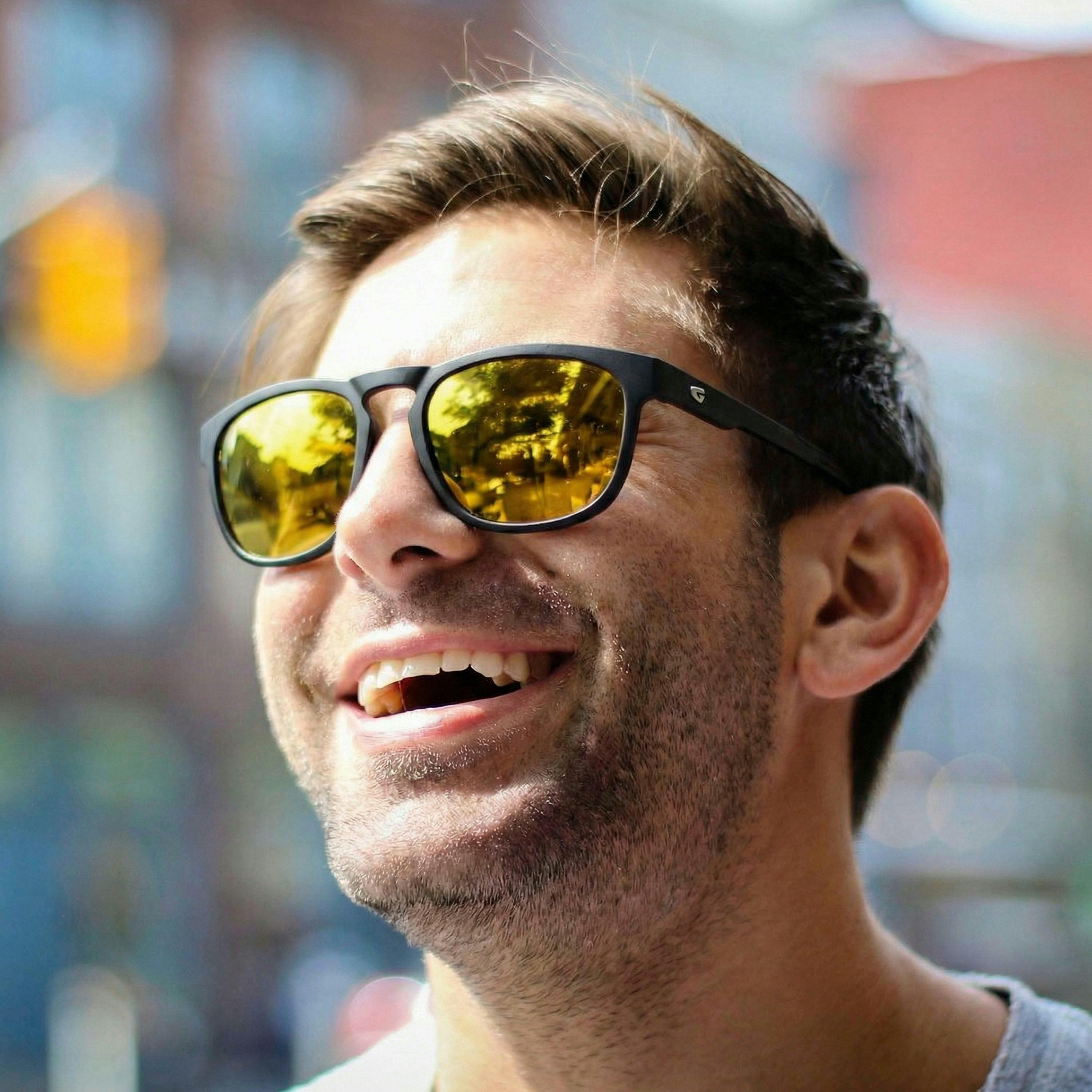 Dex Polarised UV400 Lifestyle Sunglasses with Mirror Hydrophobic TR90 Frame , view 4 of 5