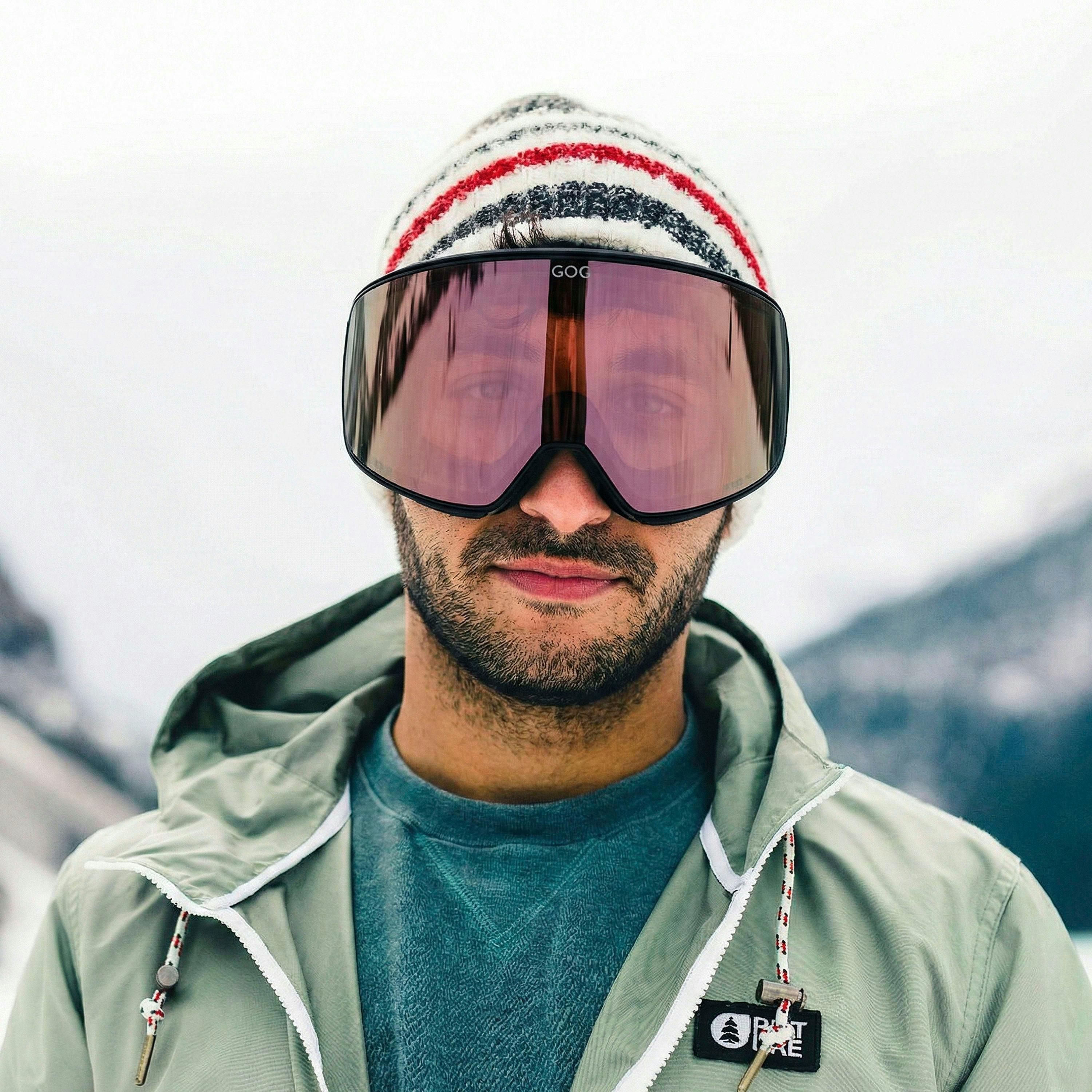 Unisex Peak UV400 Ski Snowboard Goggles with HDX Contrast Anti-Fog Mirror Lens , view 4 of 5