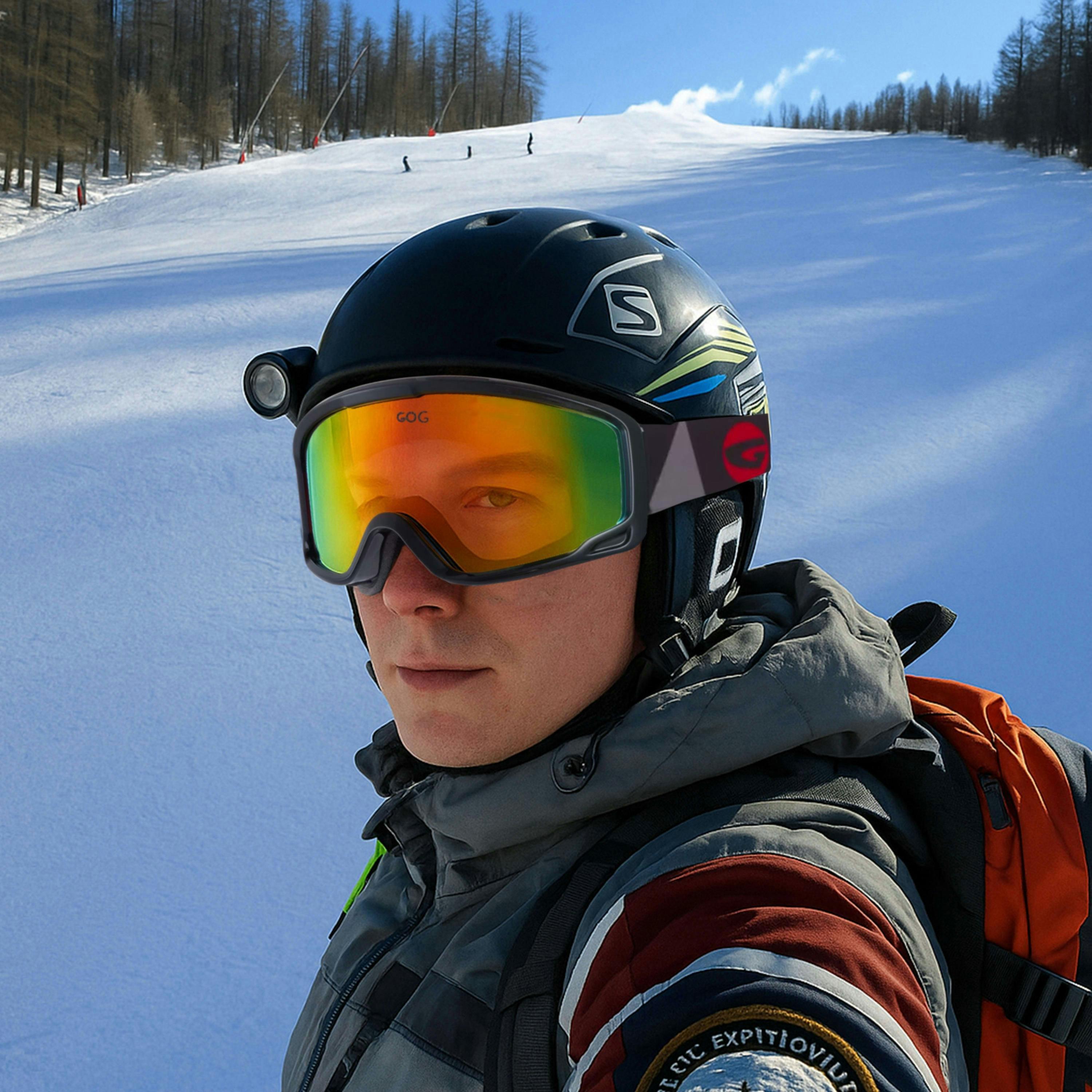 Gonzo UV400 Ski Snowboard Goggles with Anti-Fog Mirror Hydrophobic Double Lens , view 4 of 5