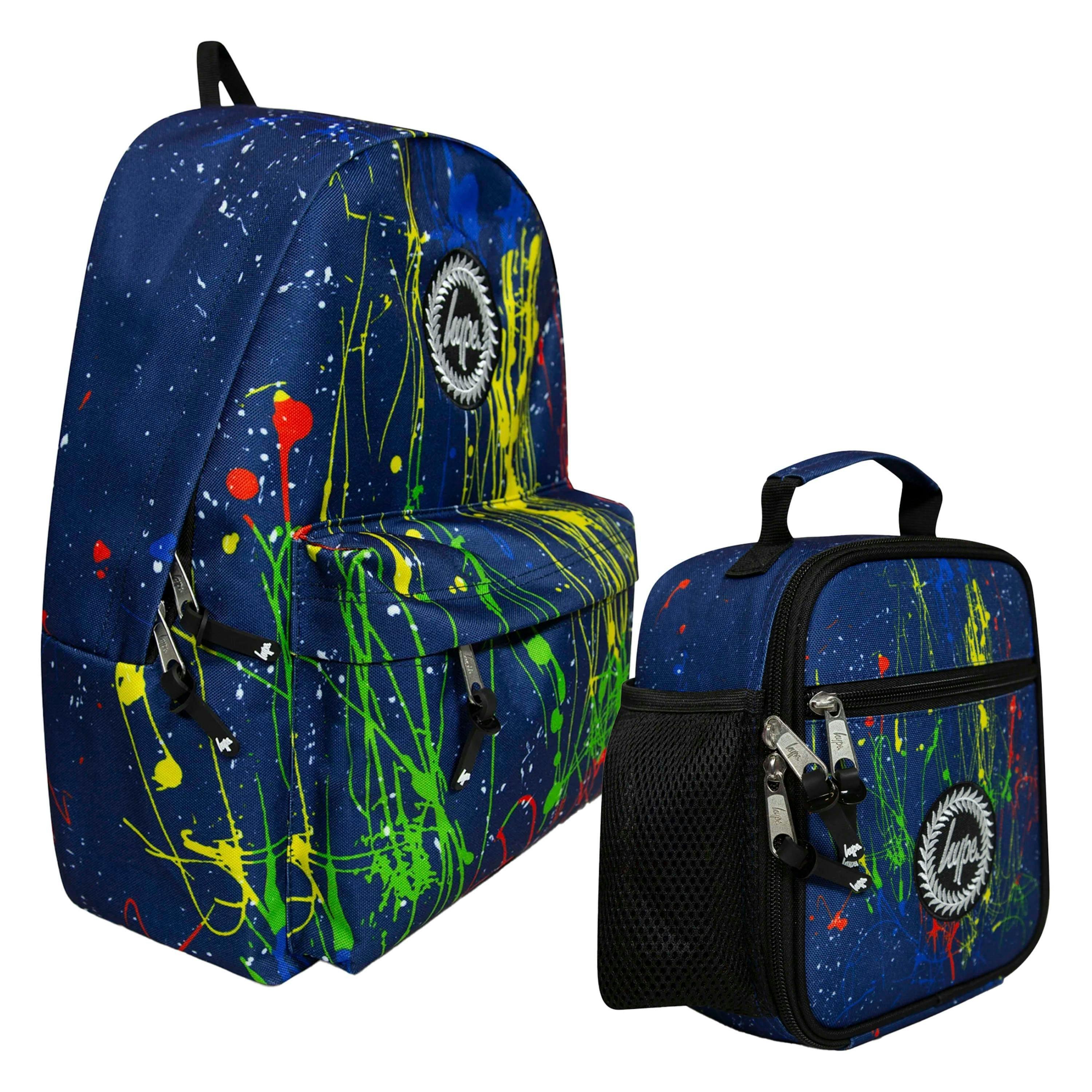 Multi Colour Splat Backpack & Lunch Bag Set Boys Girls School Travel Set , view 3 of 5