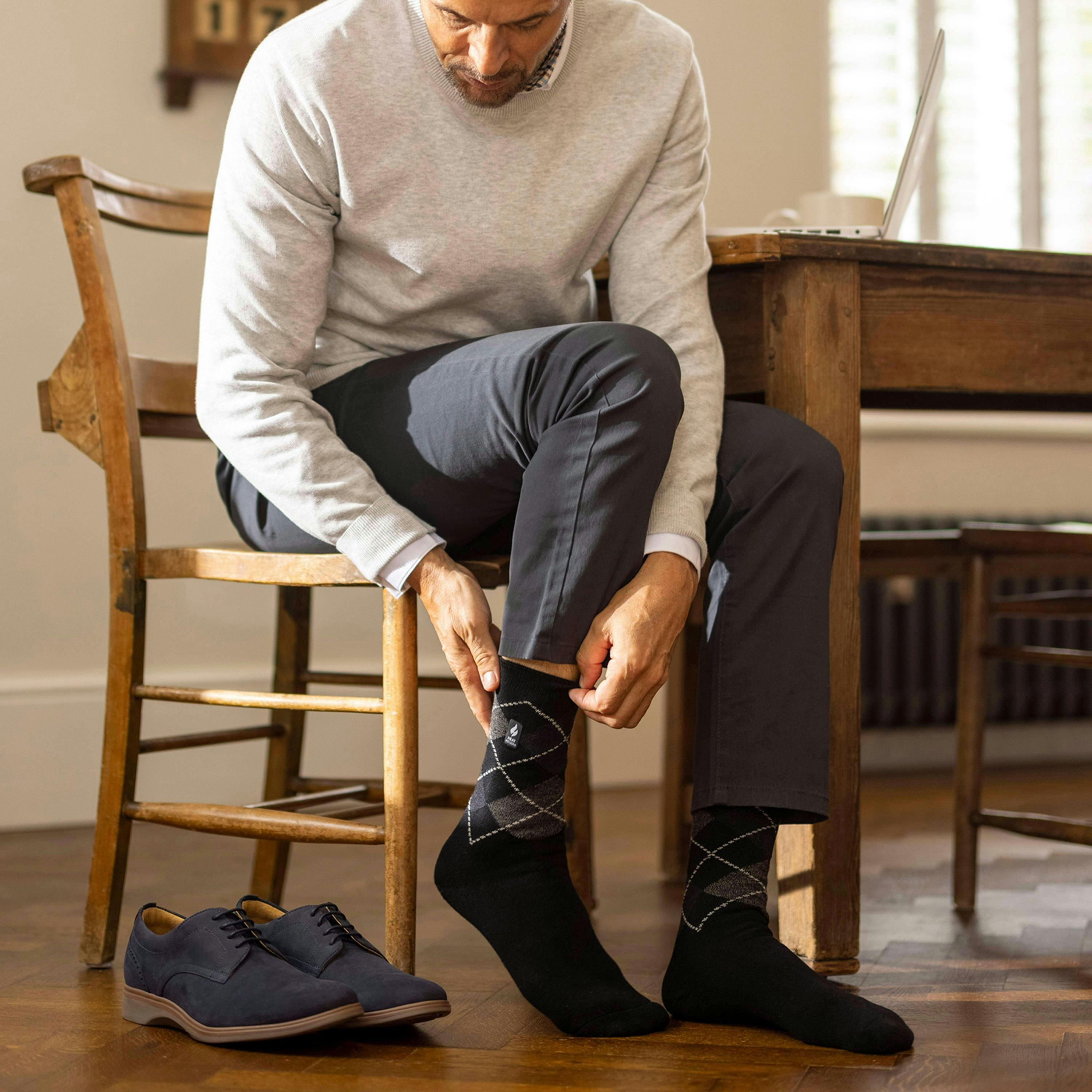 Mens Ultra Lite Thermal Socks Warm Lightweight Winter Dress Socks , view 4 of 5