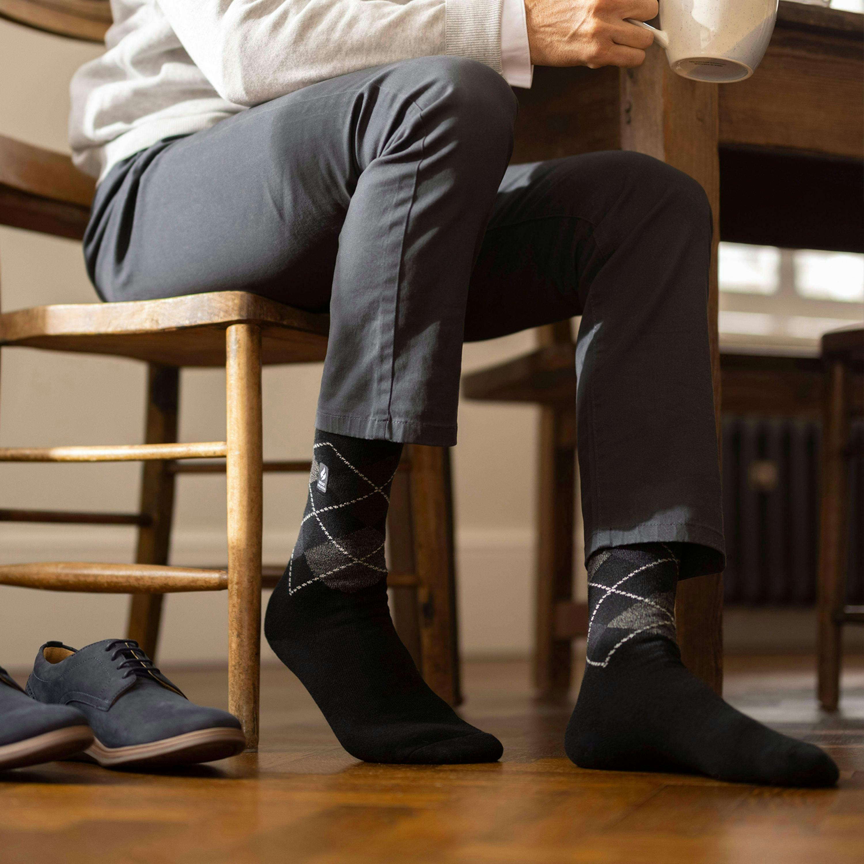 Mens Ultra Lite Thermal Socks Warm Lightweight Winter Dress Socks , view 5 of 5
