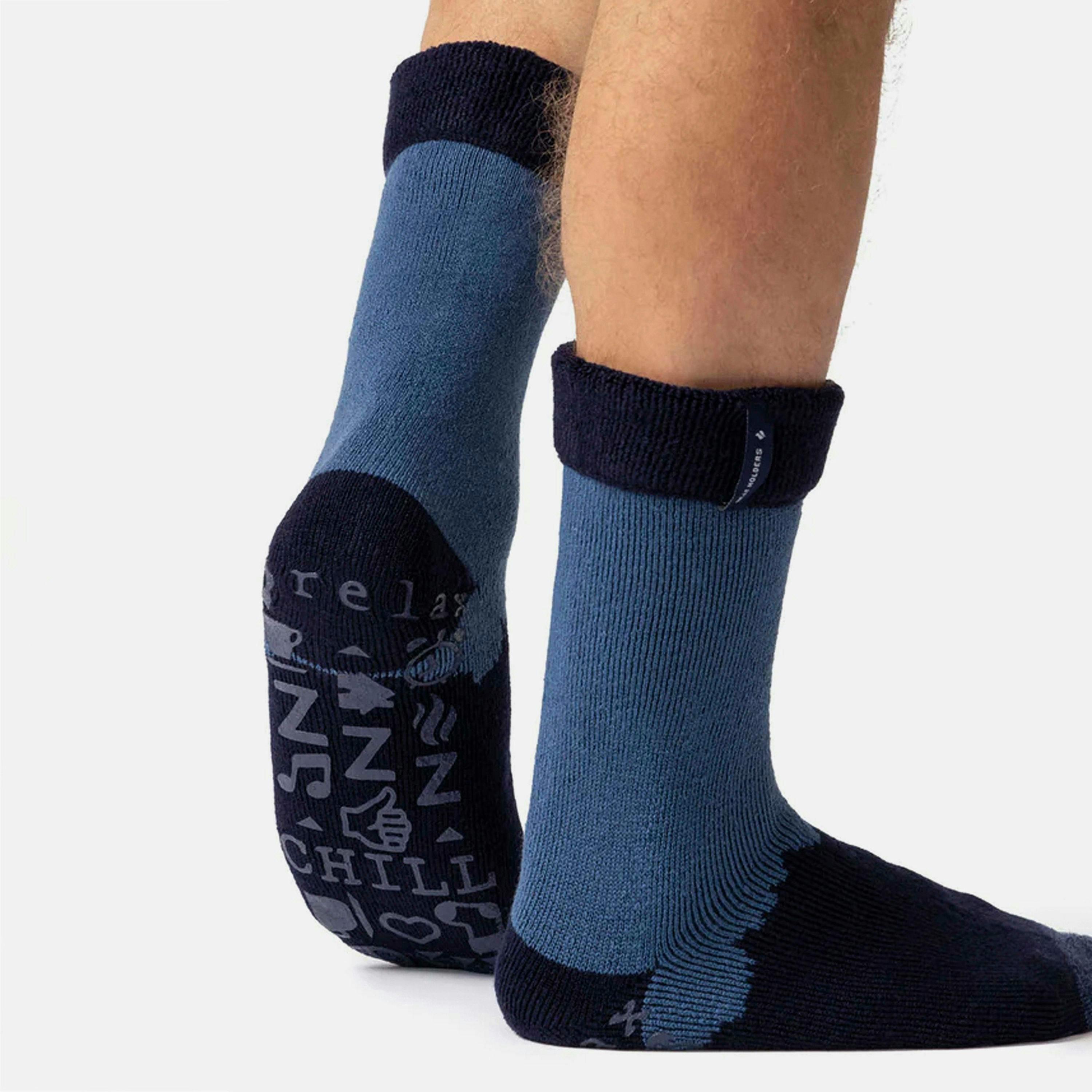 2 Pairs Mens Thermal Bed Socks | Soft Warm Cosy Winter Lounge Socks , view 3 of 5