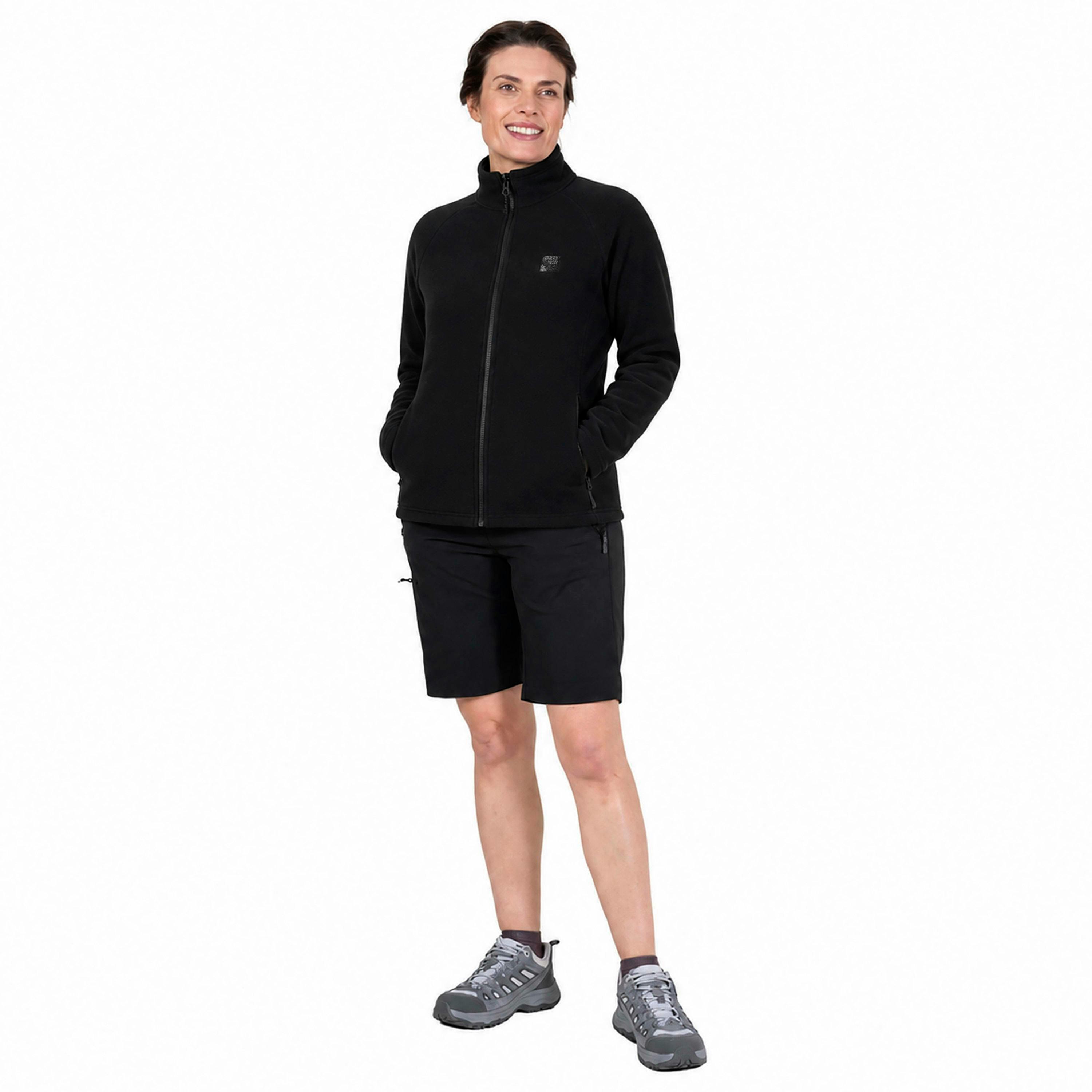 Womens Lightweight Fleece Jacket with Zipped Pockets and Fitted Warm Collar , view 4 of 5