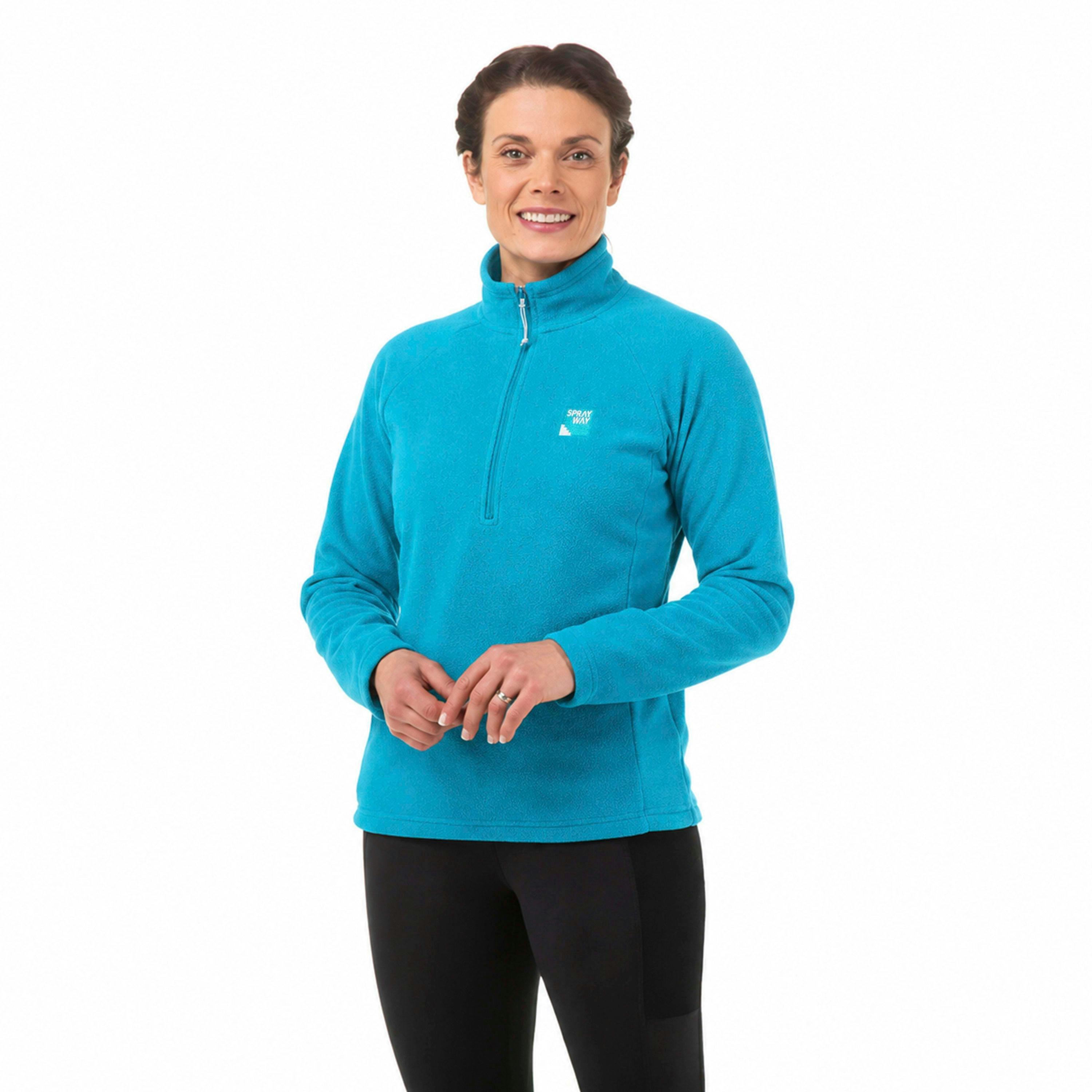 Ladies Half Zip Fleece Pullover with Warm Collar for Outdoor Hiking , view 4 of 5