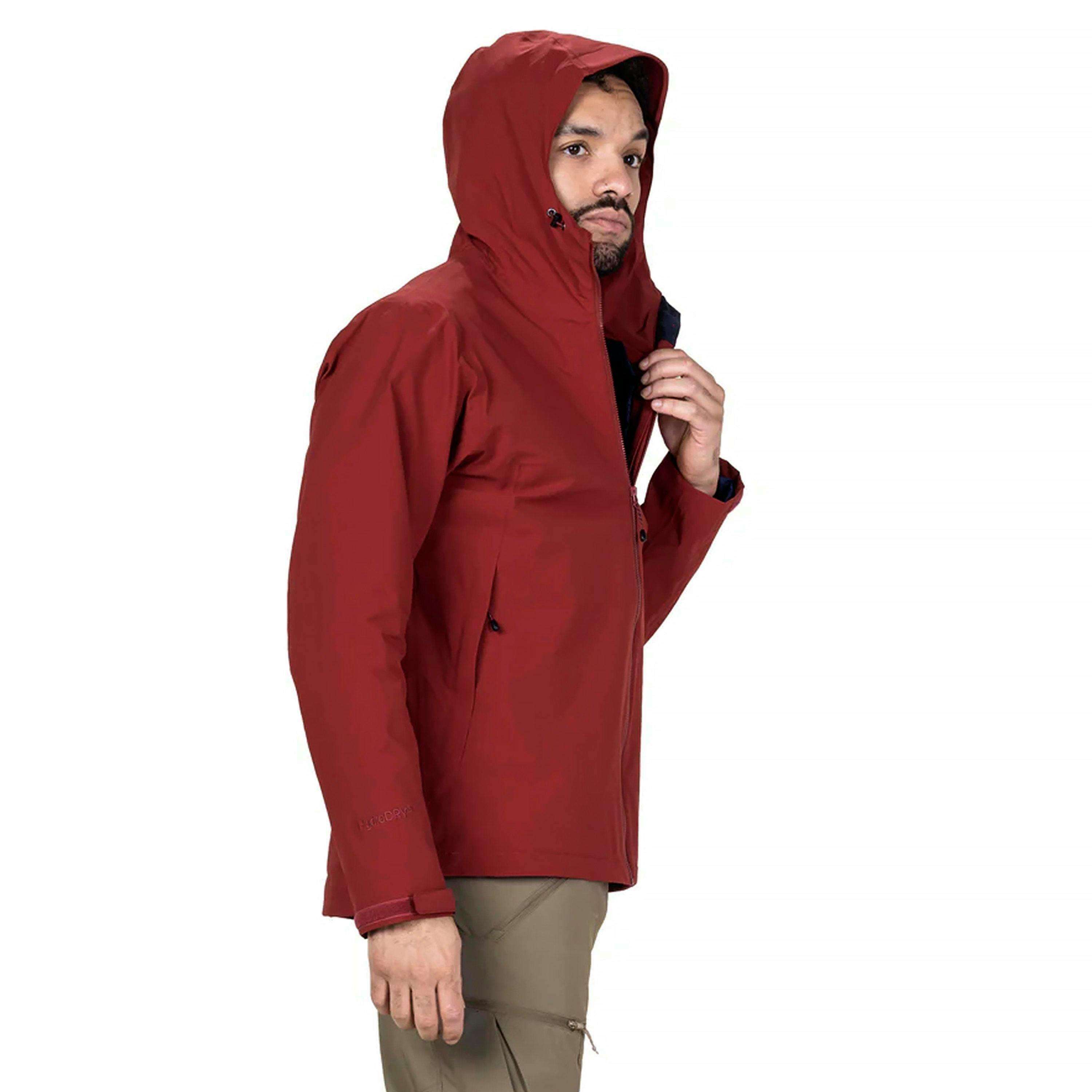 Mens Lightweight Waterproof Hiking Jacket with Hood Half Zip Rain Shell Coat , view 5 of 5