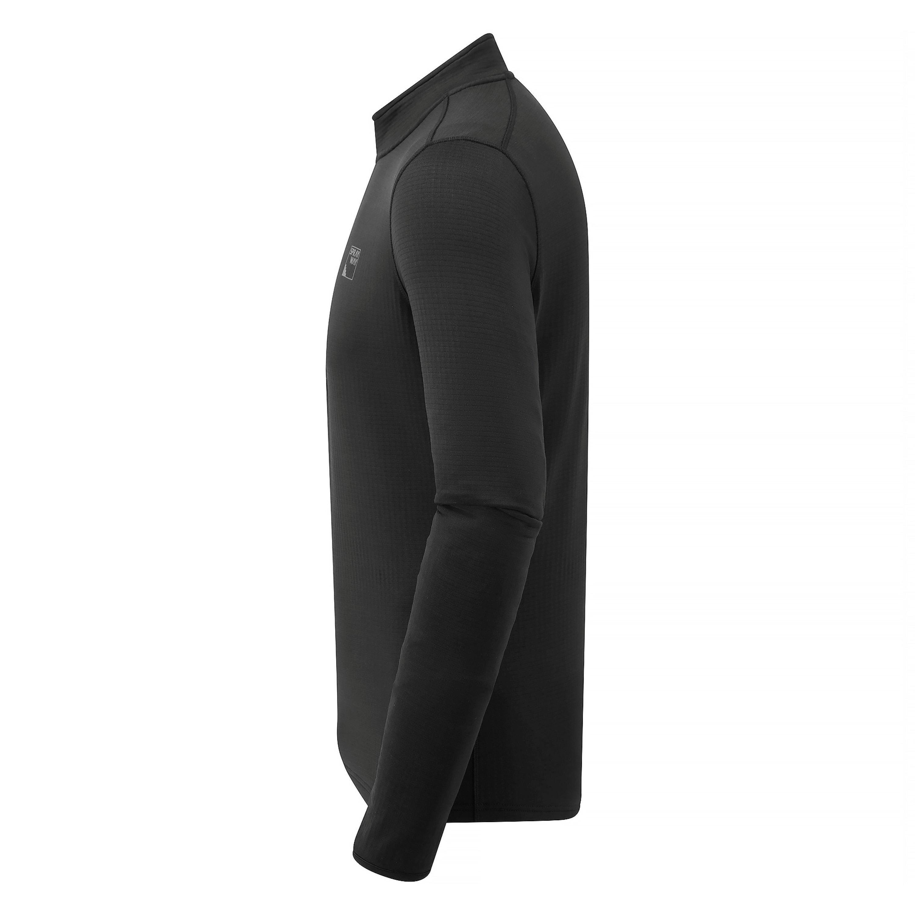 Mens Long Sleeve Fleece Half Zip Top with Thumb Loops for Hiking Outdoors , view 3 of 5