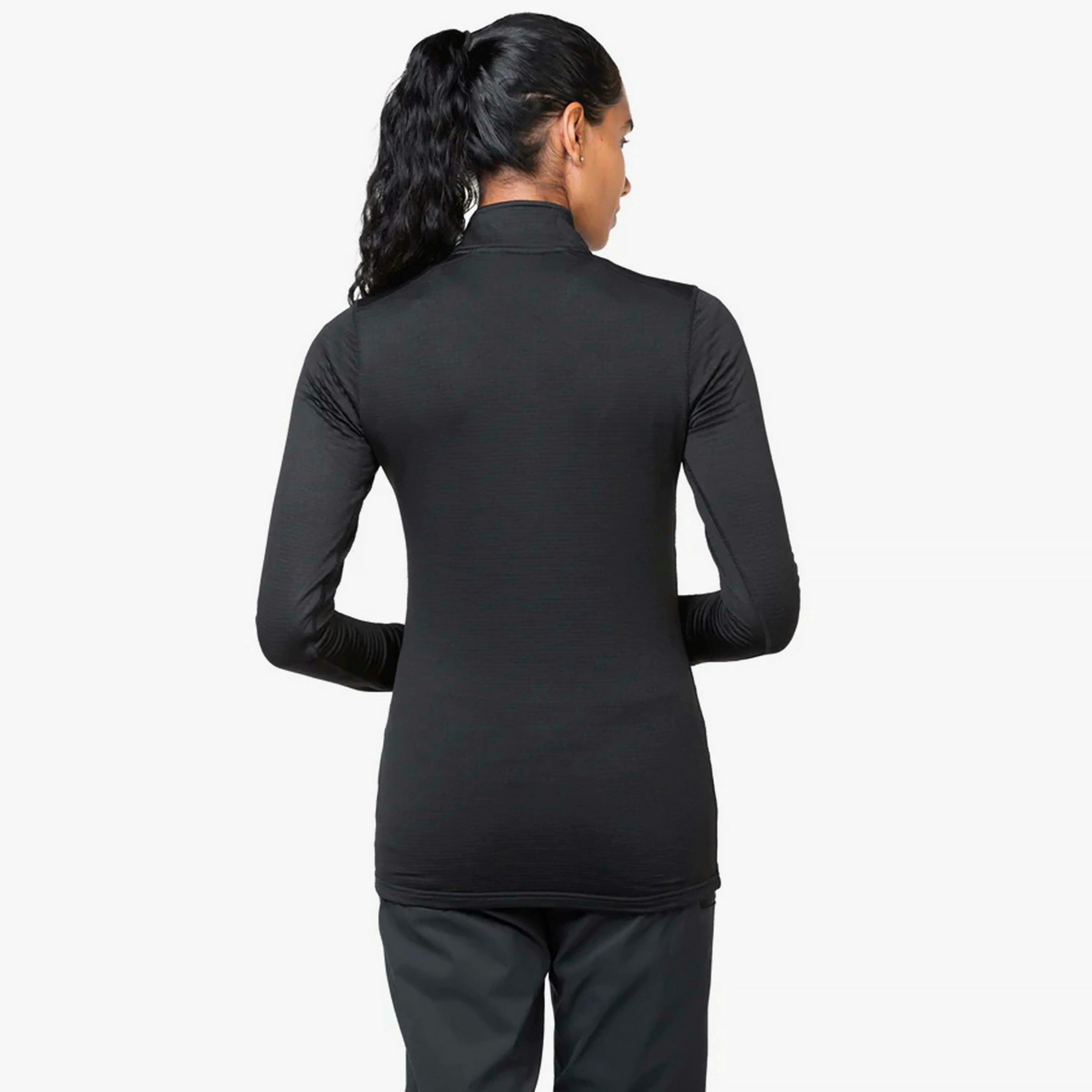 Ladies Fleece Half Zip Top with Thumb Loops Winter Hiking Wear , view 5 of 5