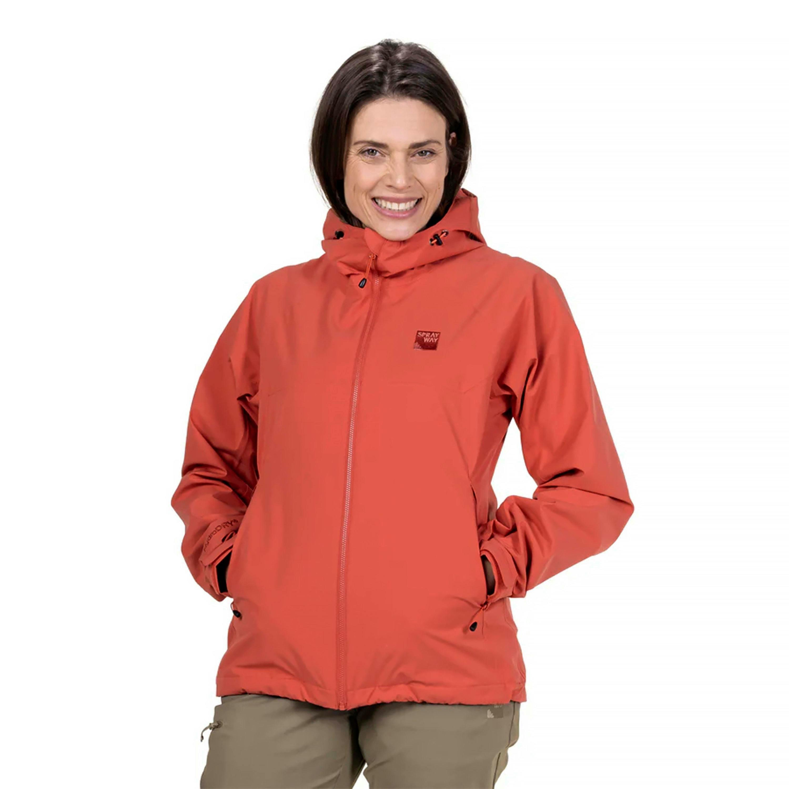 Ladies Lightweight Waterproof Hooded Hiking Rain with Zip Shell Jacket Coat , view 3 of 5