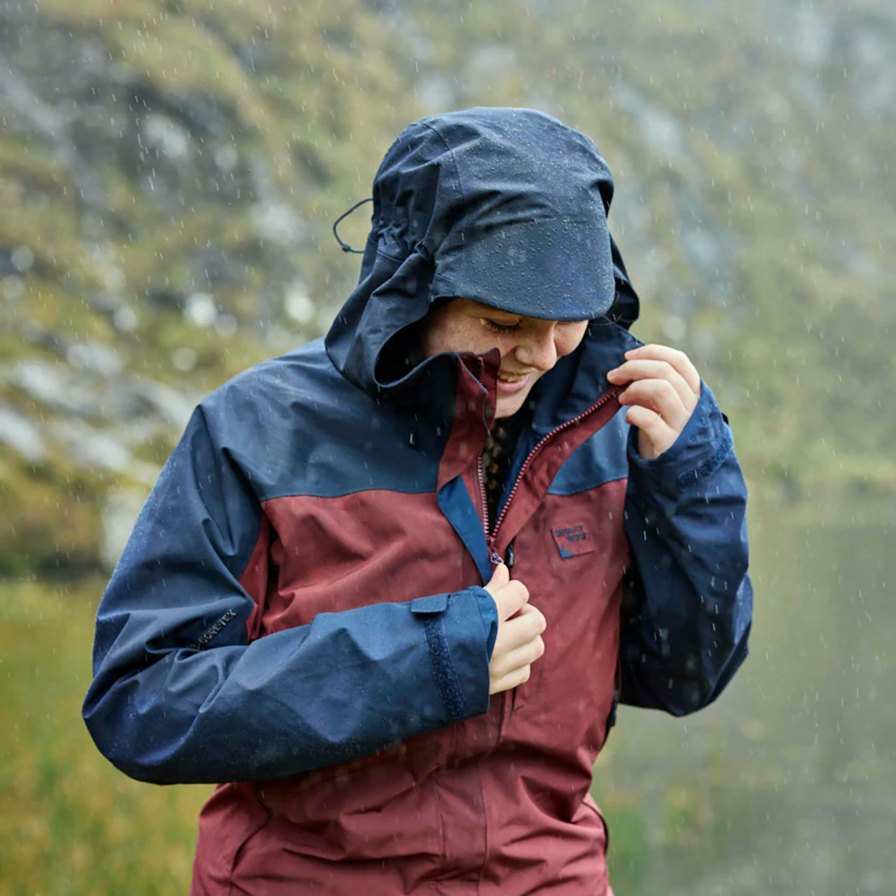 Ladies Waterproof GORE-TEX Hooded Hiking Jacket Rain Shell Coat with Pockets , view 5 of 5