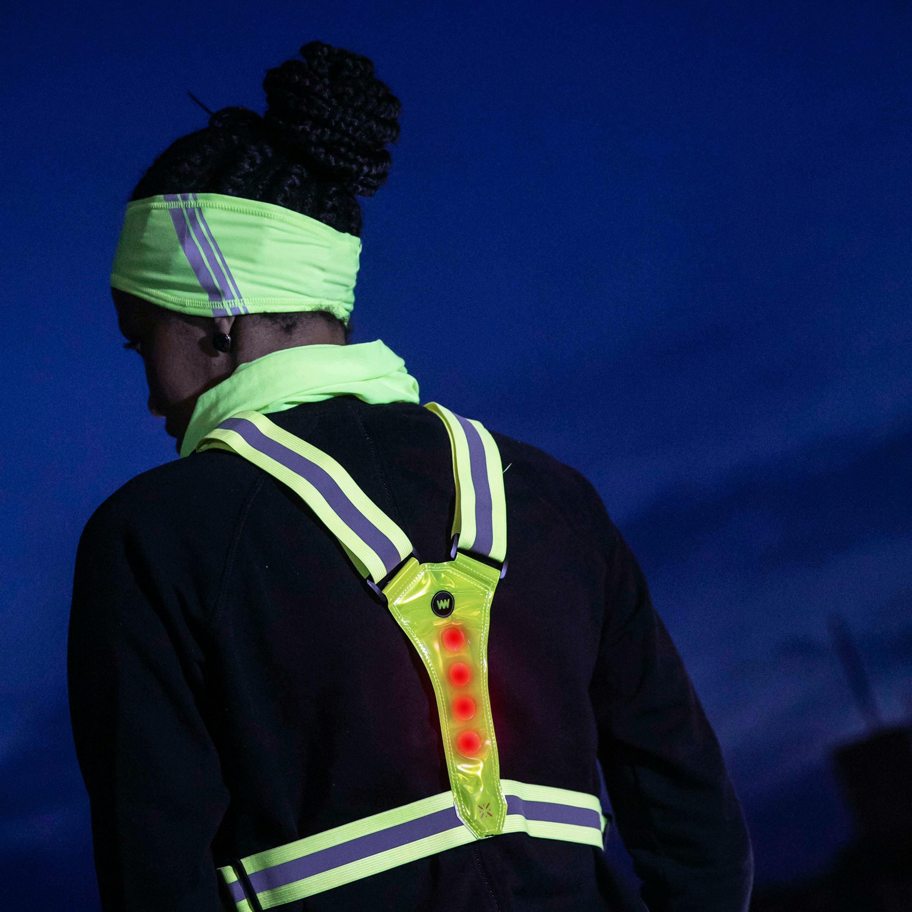 Mens Ladies Moonlight Run Hi Vis Reflective Running Warm Breathable Headband , view 5 of 5