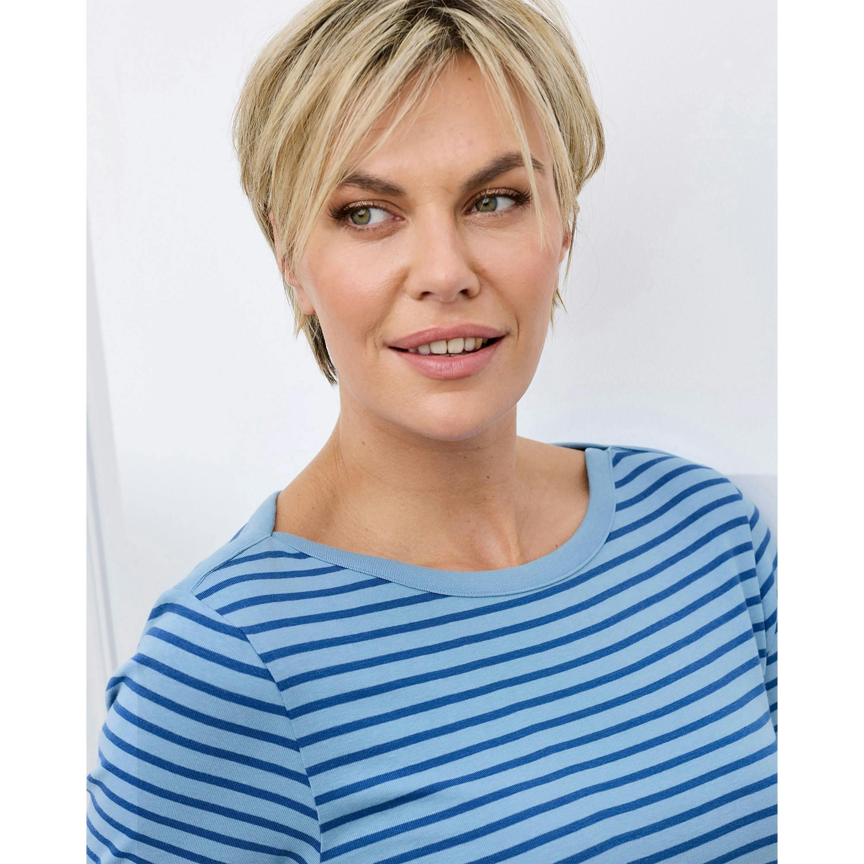 Cotton Traders Wrinkle Free 3/4 Sleeve Boat Neck Stripe Top , view 3 of 3