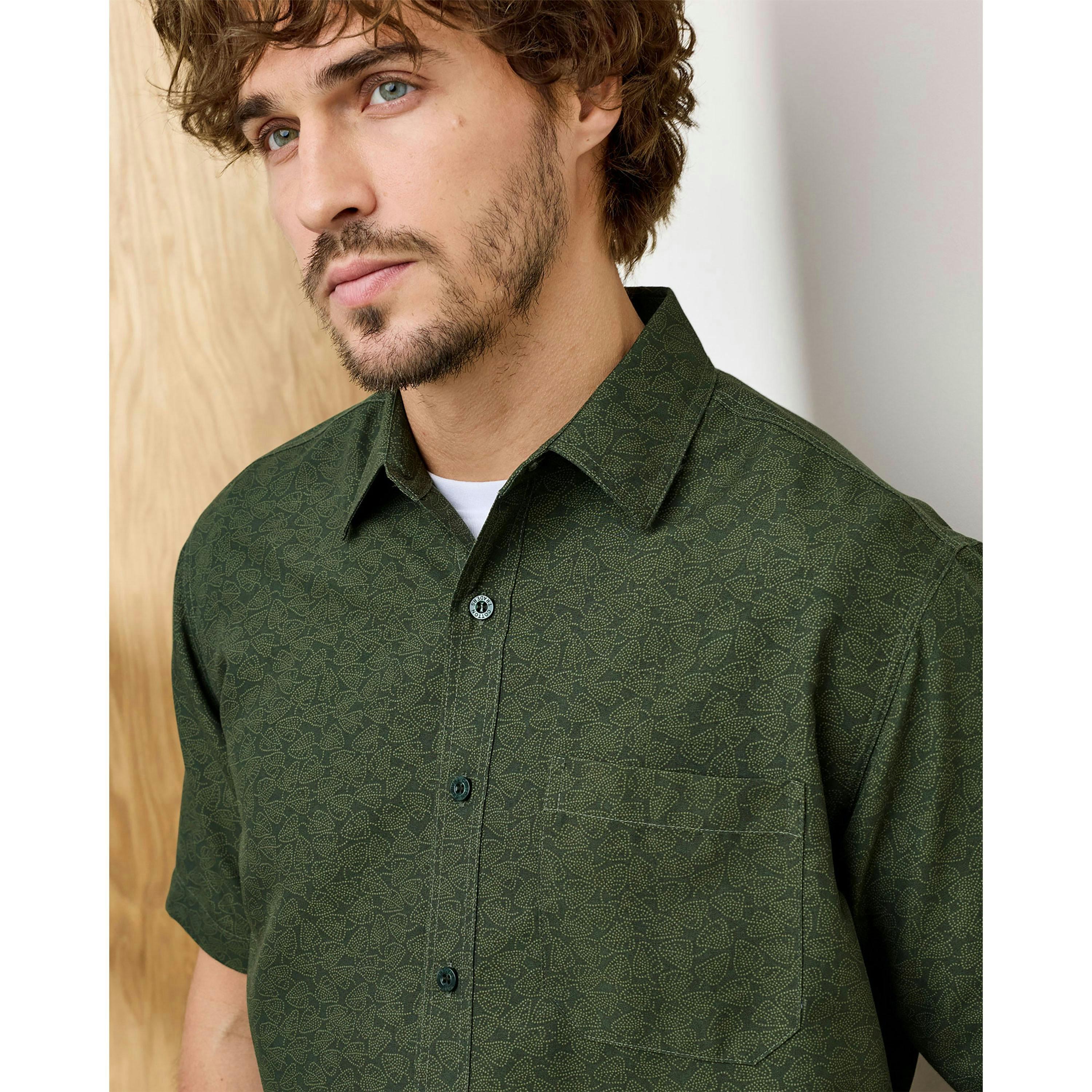 Cotton Traders Signature Short Sleeve Easy-Iron Print Shirt , view 3 of 3