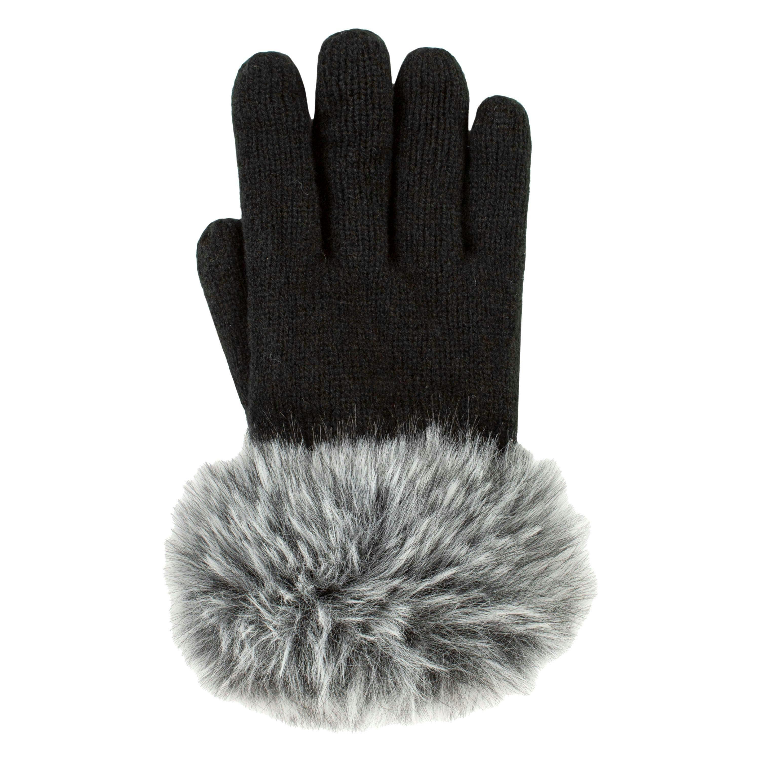Ladies Hollis Faux Fur Gloves Warm Winter Cosy Lined Gloves , view 3 of 5