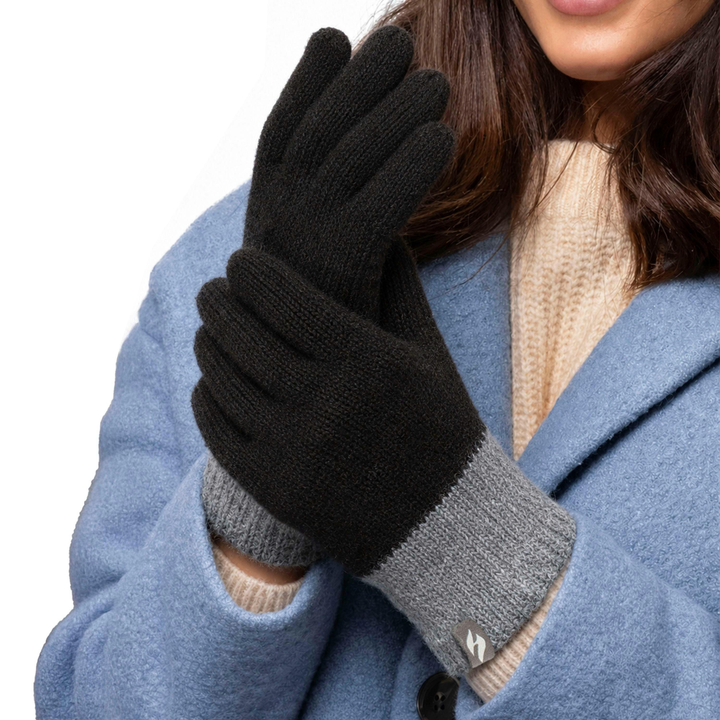 Ladies Skye Textured Yarn Gloves Warm Winter Cosy Knit Gloves , view 4 of 5