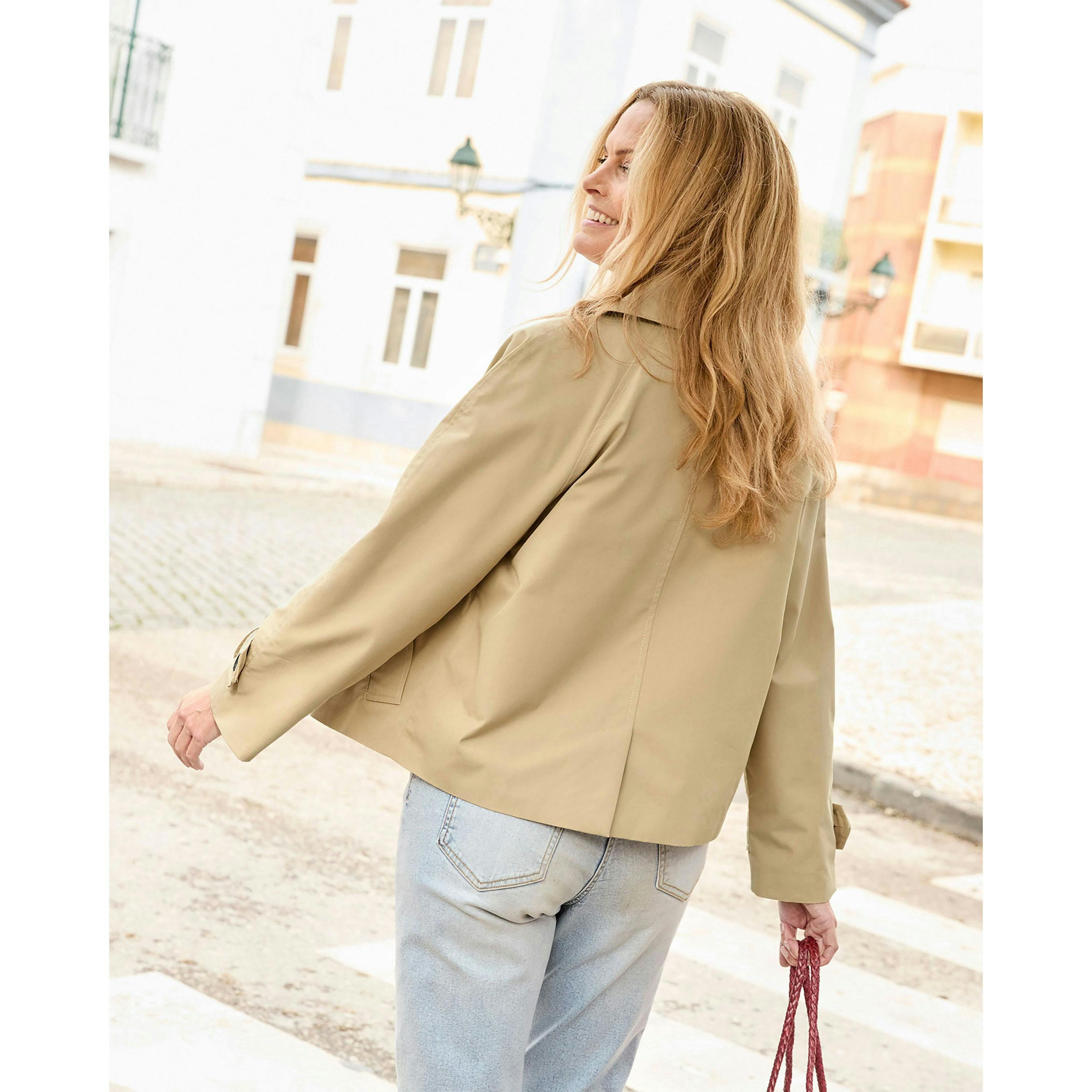 Cotton Traders Cropped Trench Jacket , view 2 of 3