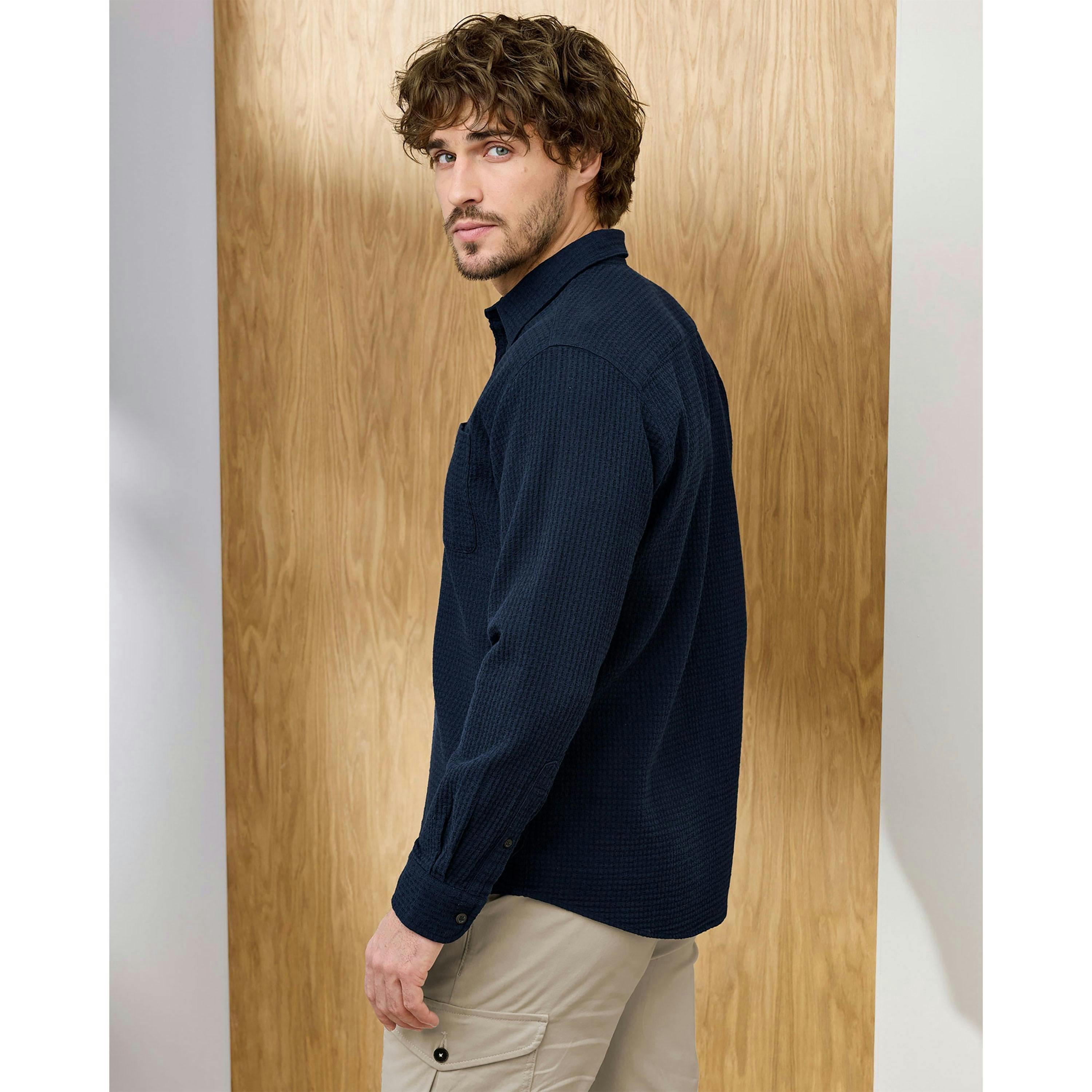 Cotton Traders Signature Long Sleeve Textured Shirt , view 3 of 4
