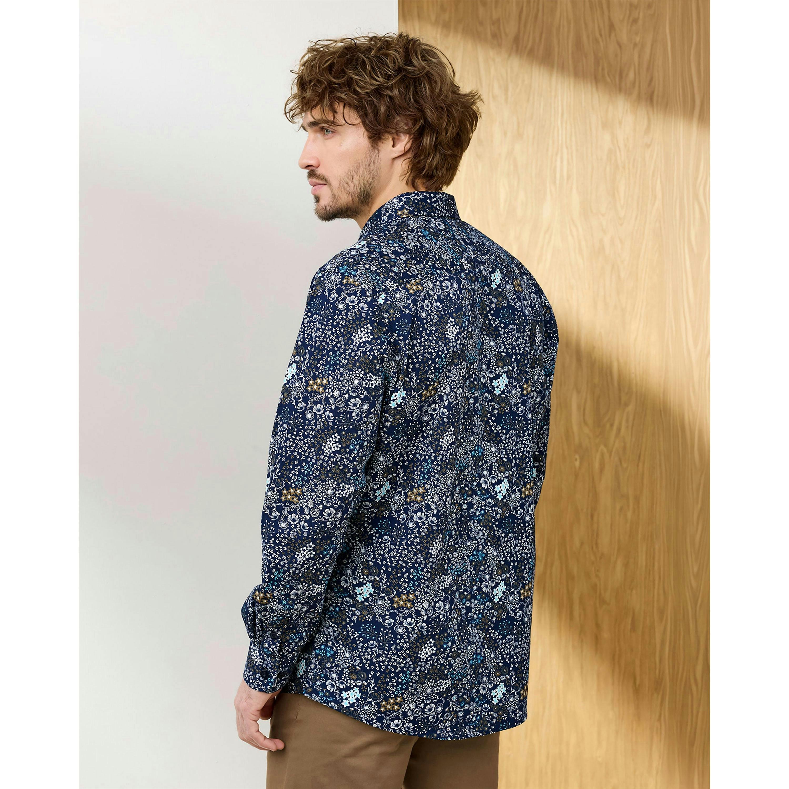 Cotton Traders Signature Long Sleeve Stretch Poplin Print Shirt , view 2 of 3