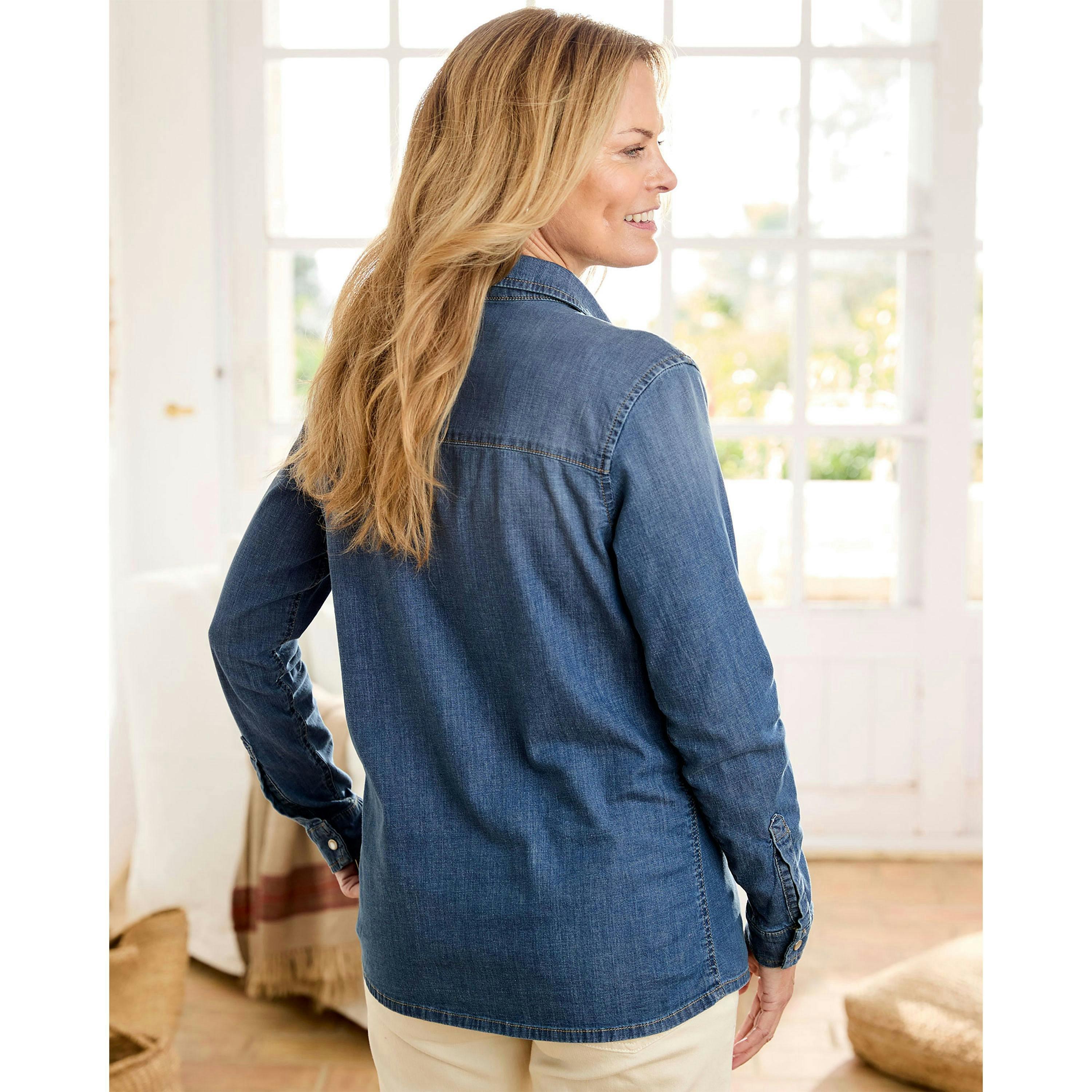 Cotton Traders Stretch Denim Shirt , view 2 of 3