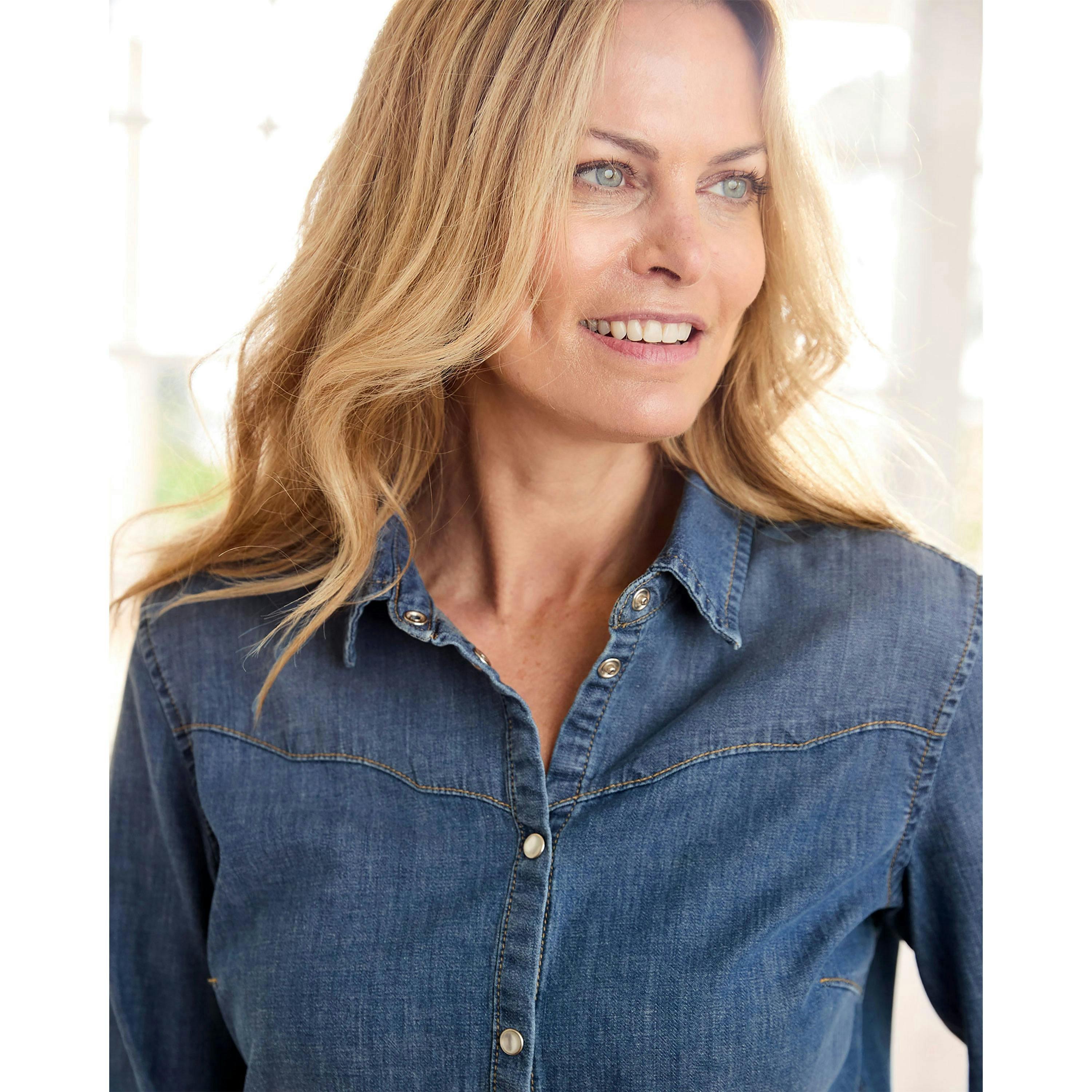 Cotton Traders Stretch Denim Shirt , view 3 of 3