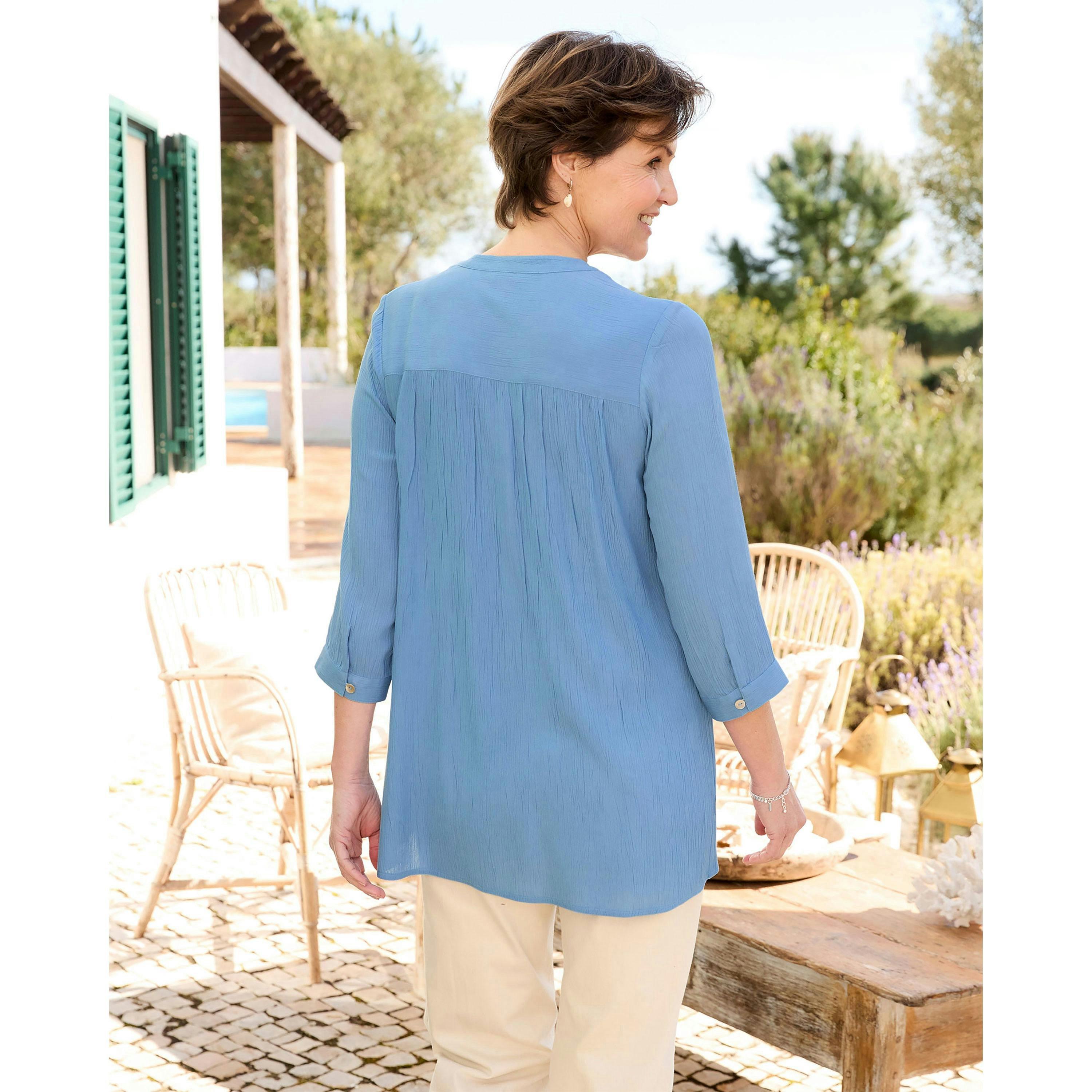 Cotton Traders Lace Crinkle Trim Tunic , view 3 of 4