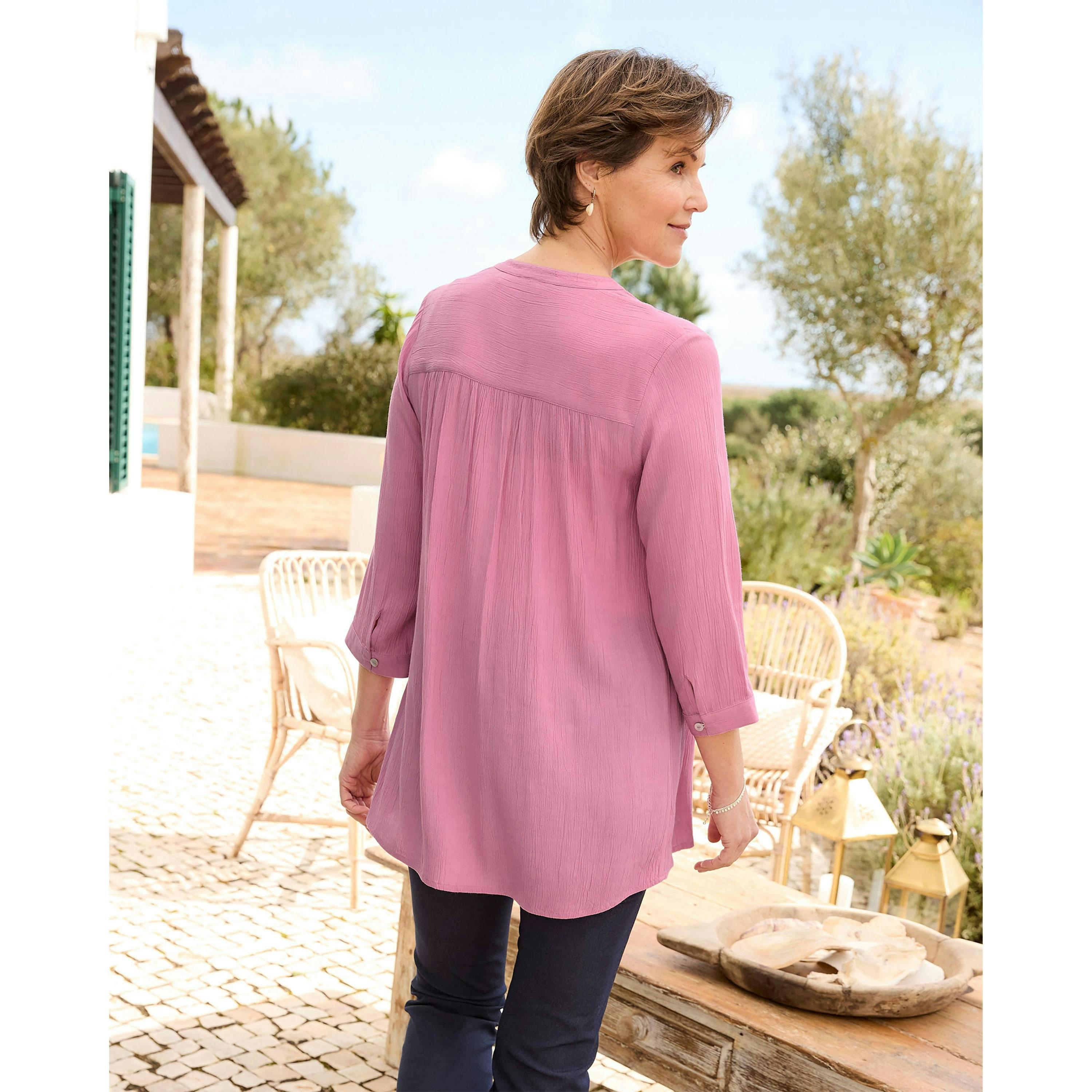 Cotton Traders Lace Crinkle Trim Tunic , view 4 of 4