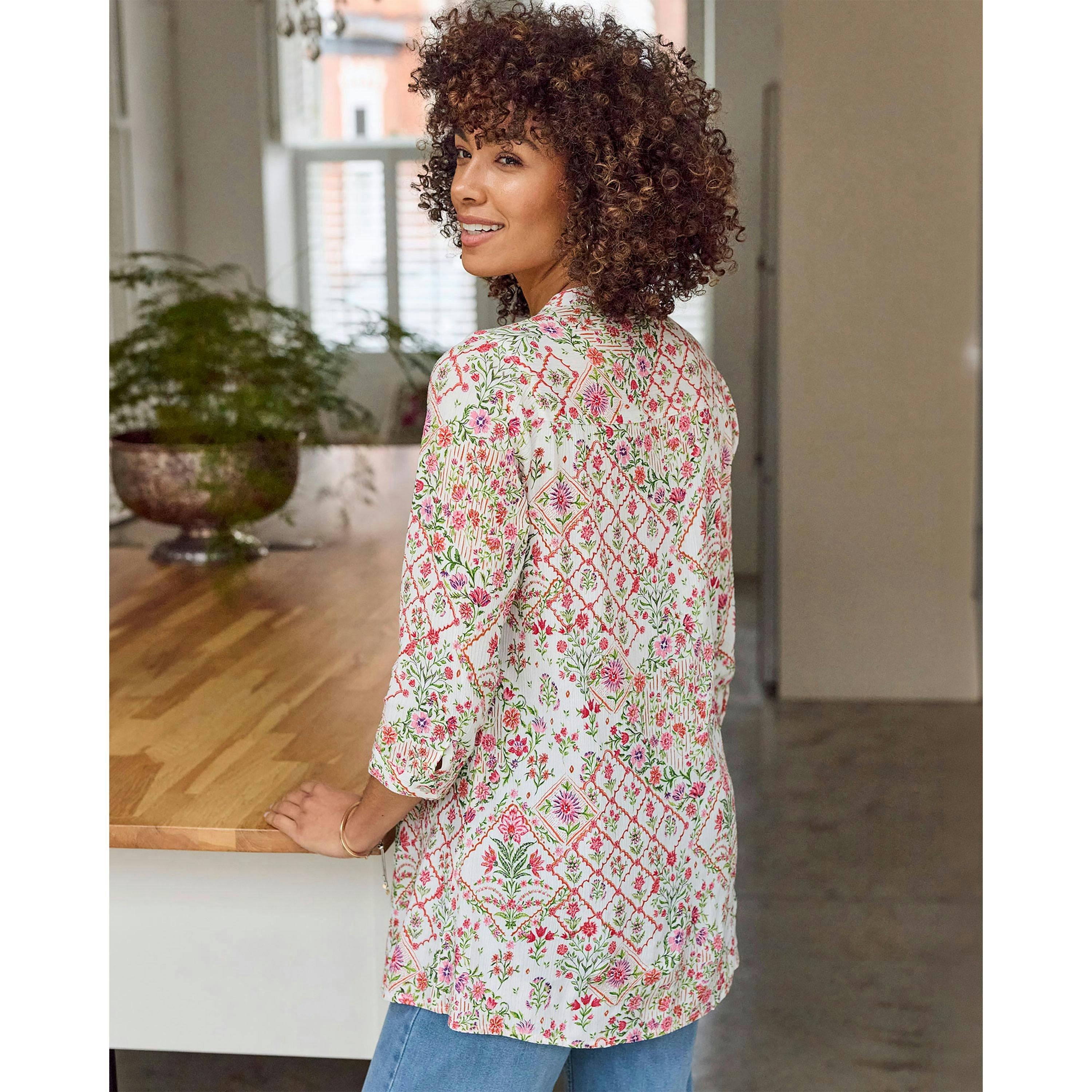 Cotton Traders Printed Crinkle Tunic , view 2 of 3