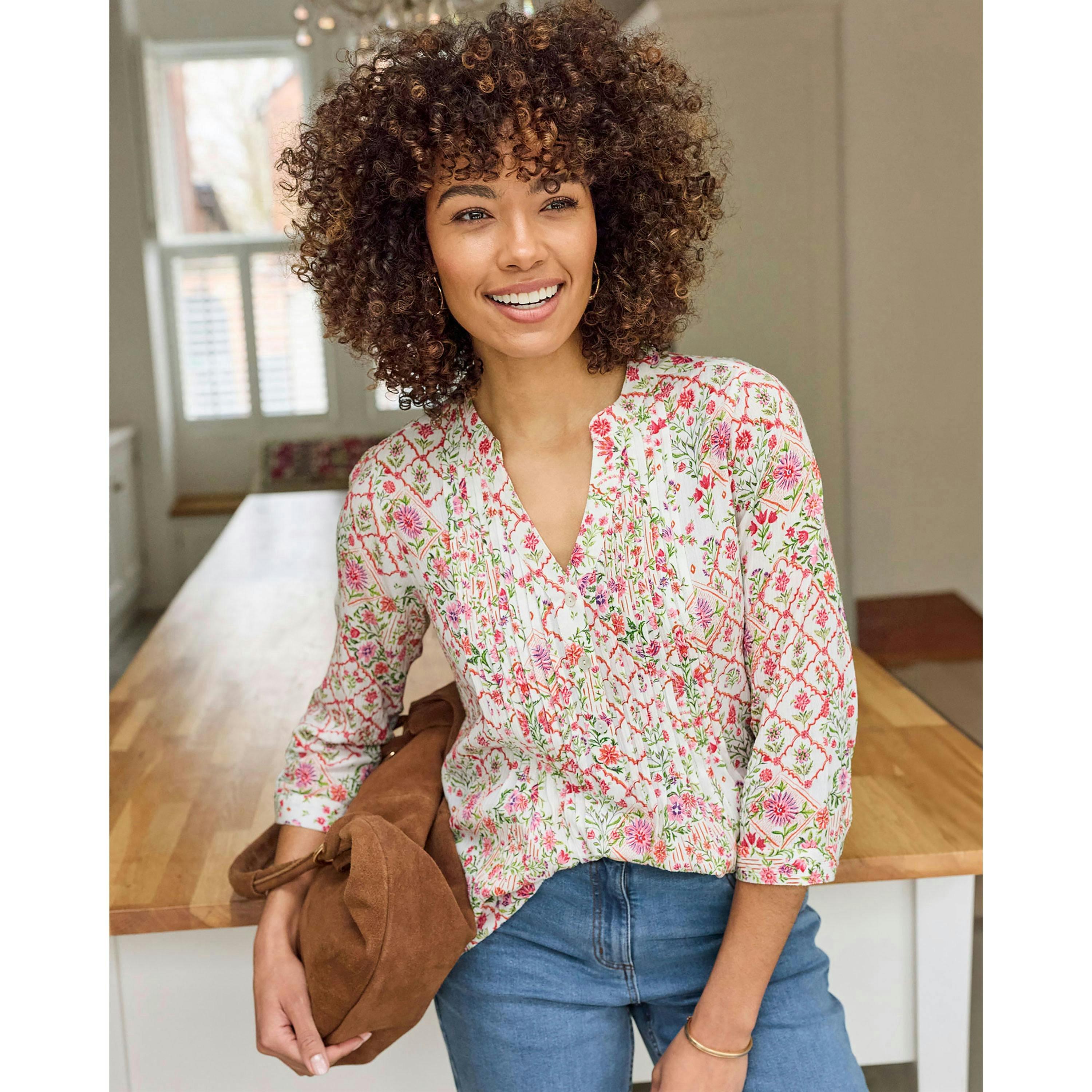 Cotton Traders Printed Crinkle Tunic , view 3 of 3