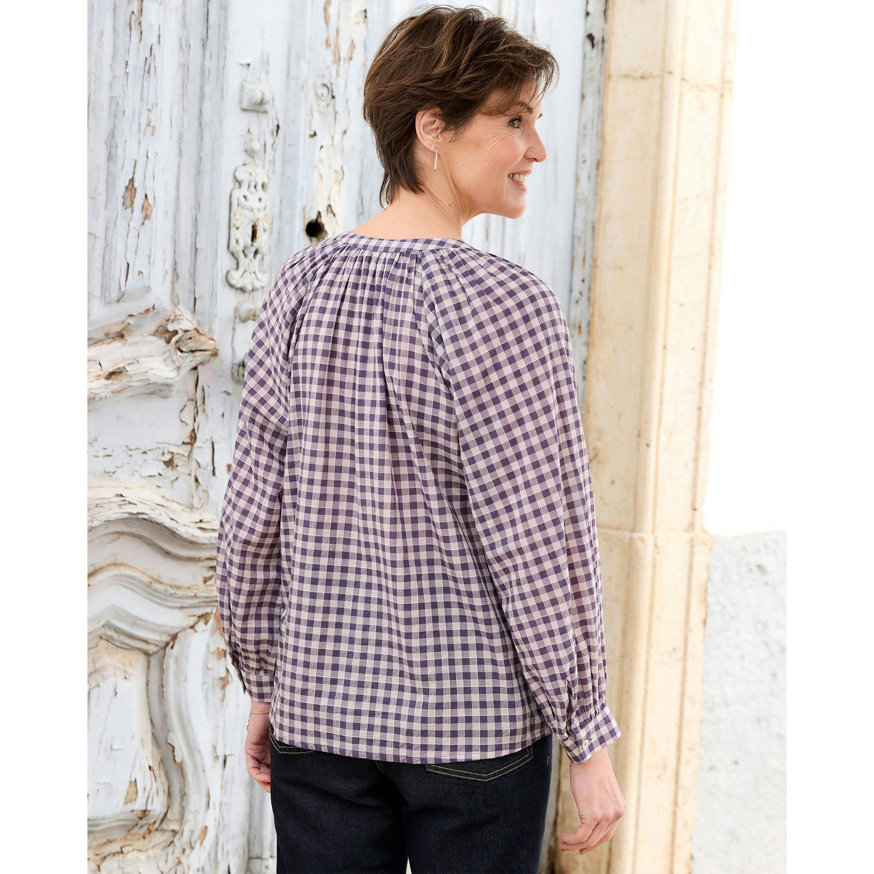 Cotton Traders Gingham Blouse , view 2 of 3