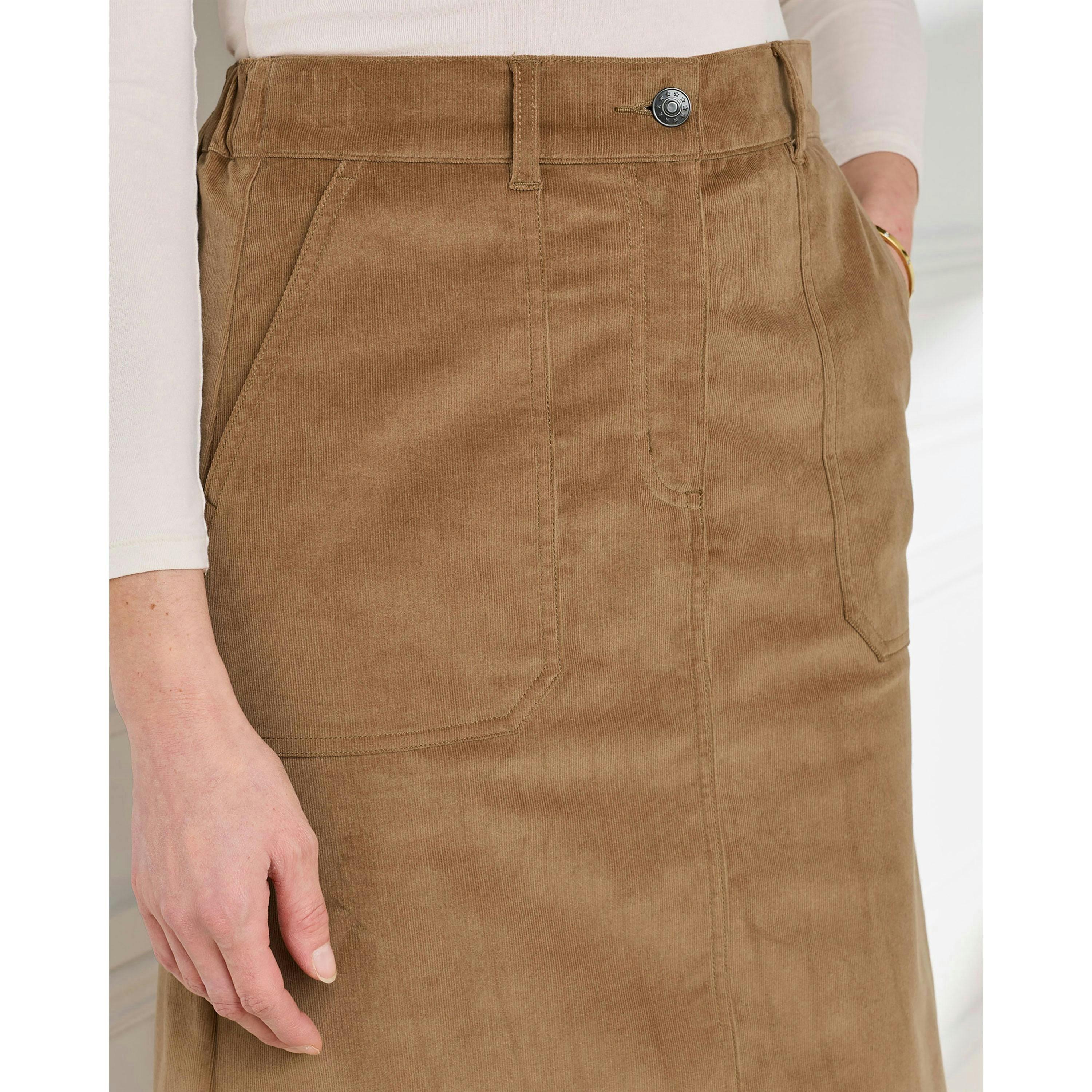 Cotton Traders Stretch Cord Midi Skirt , view 3 of 3