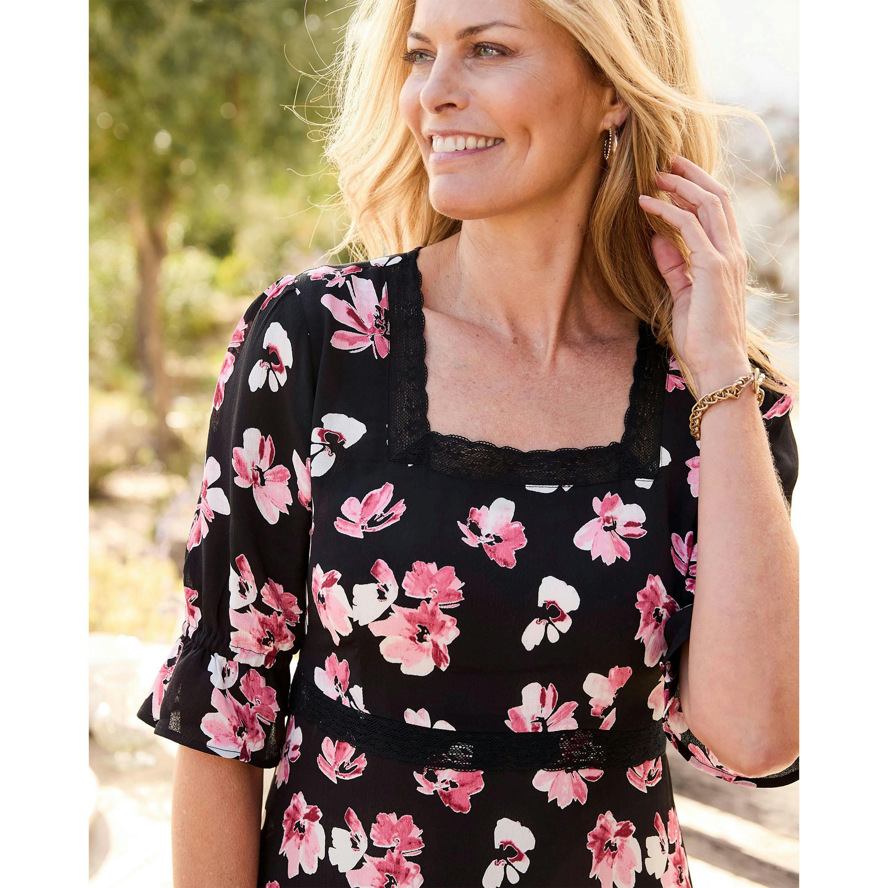 Cotton Traders Lace Trim Maxi Dress , view 3 of 3