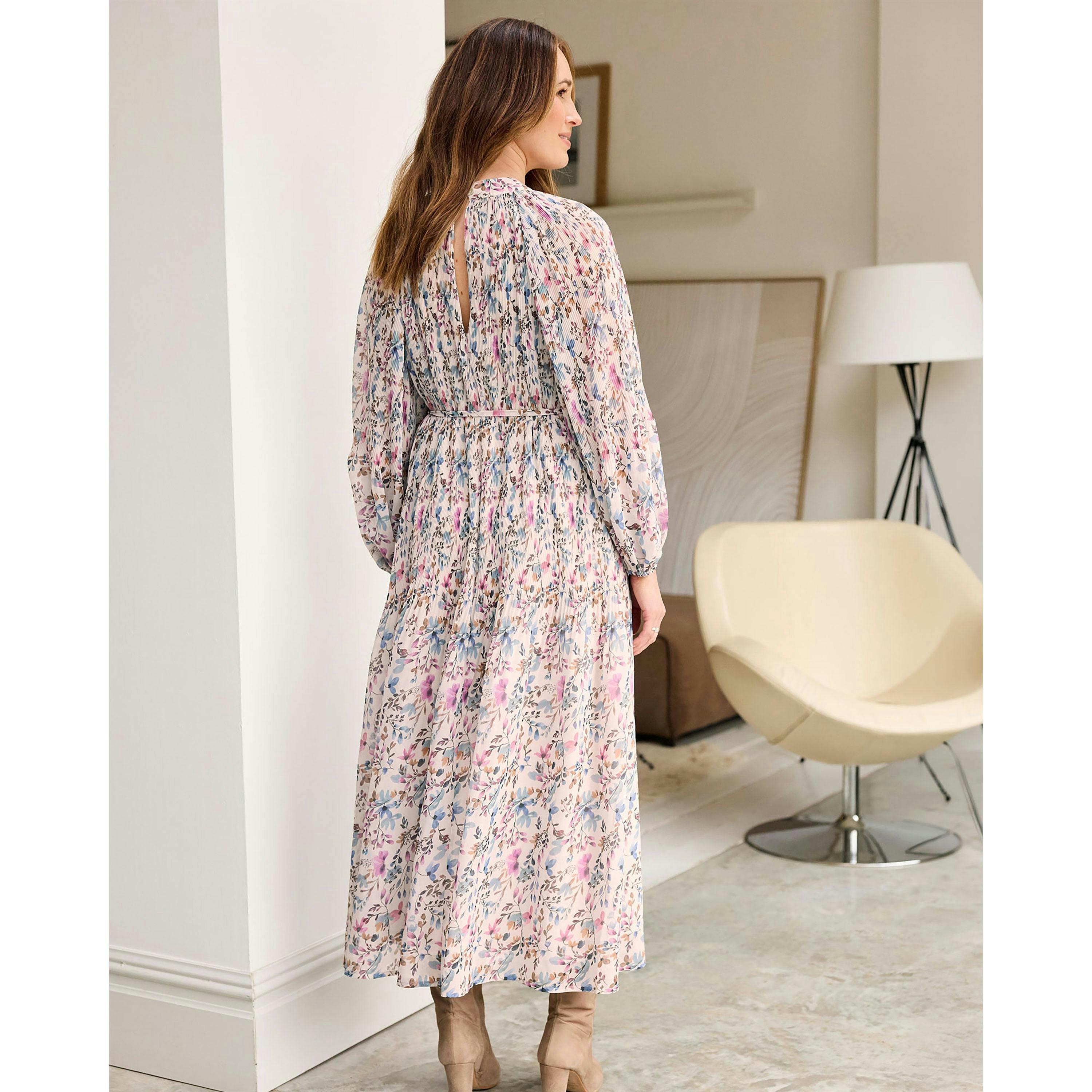 Cotton Traders Pleated Chiffon Maxi Dress , view 2 of 4