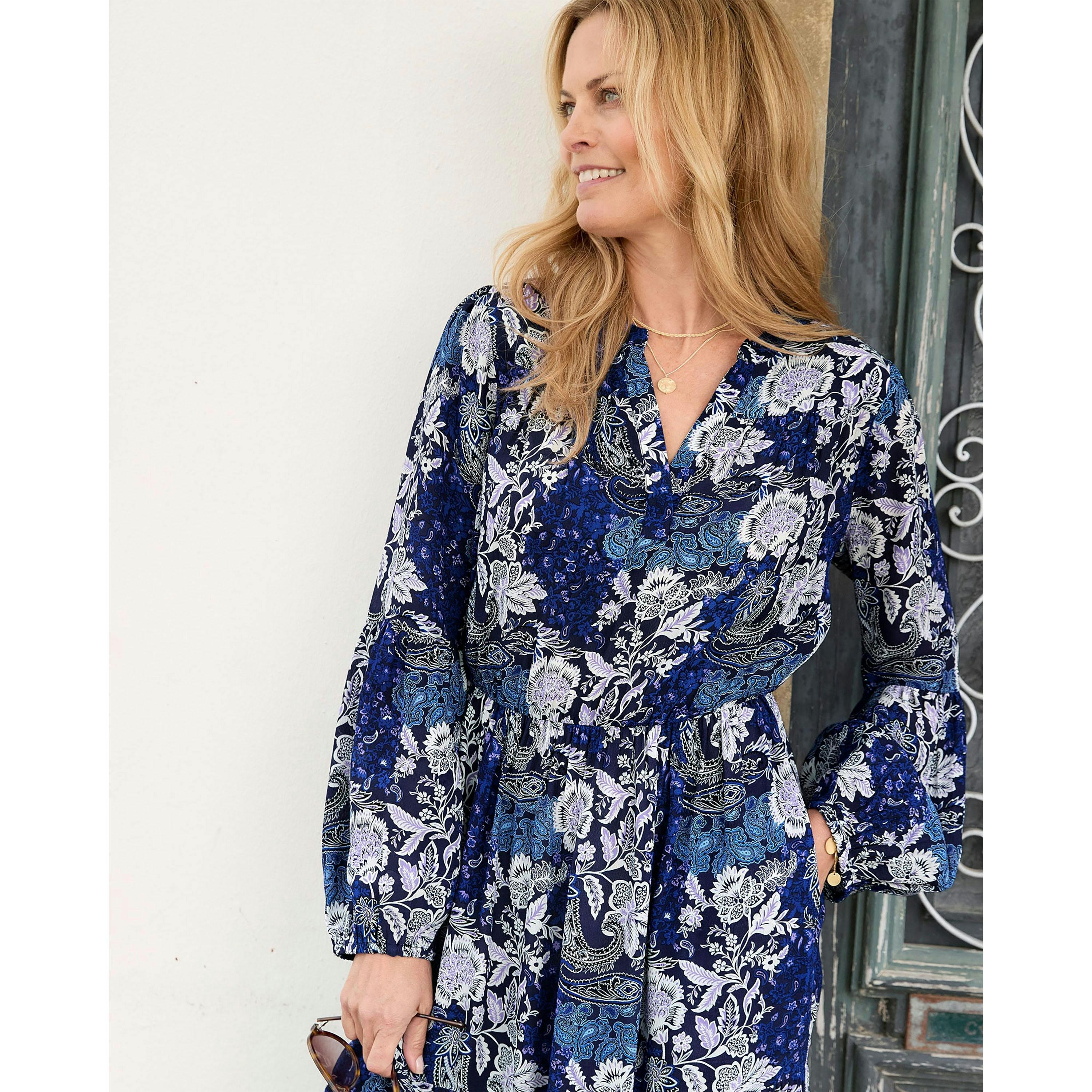 Cotton Traders Tiered Long Sleeve Maxi Dress , view 3 of 3
