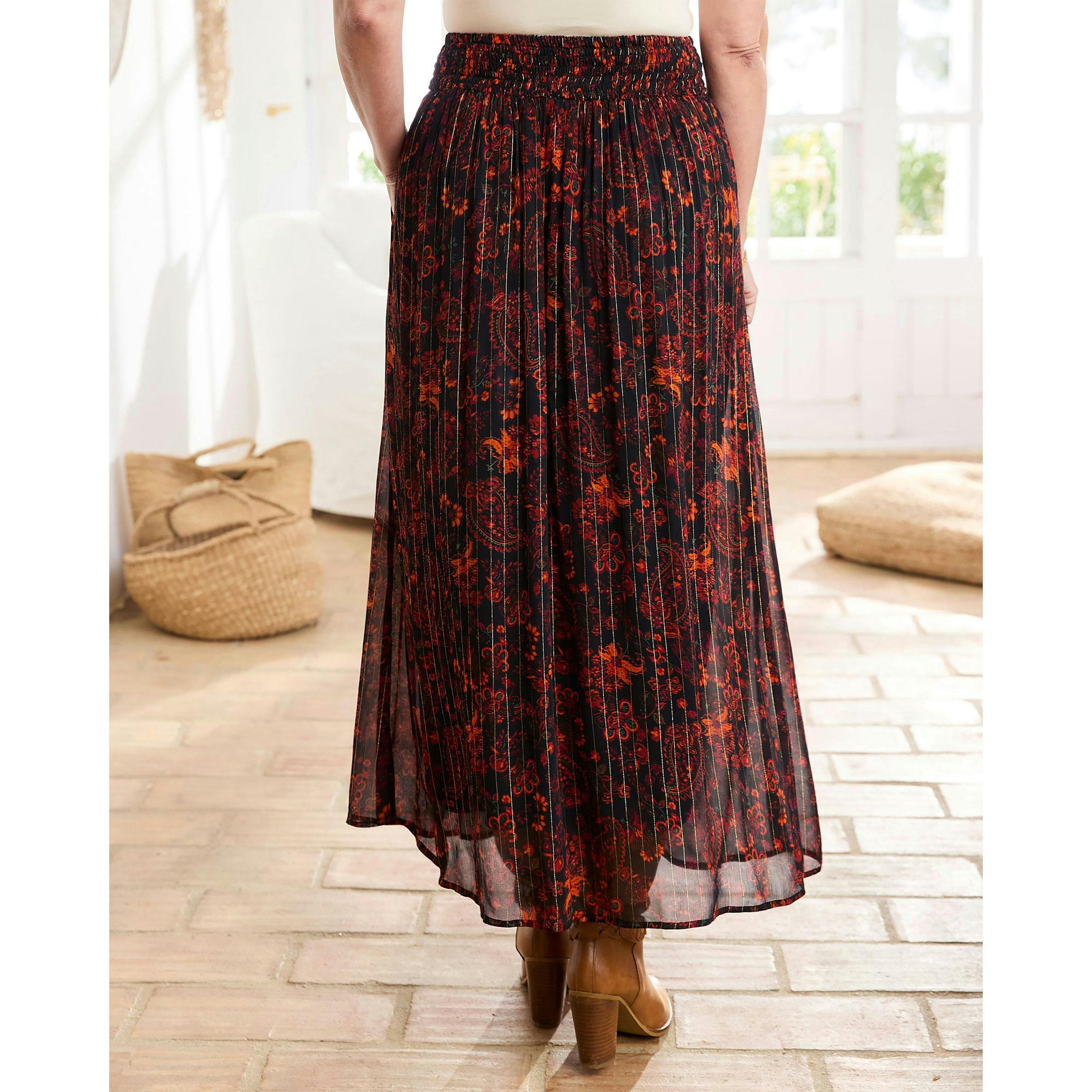 Cotton Traders Chiffon Maxi Skirt , view 2 of 3