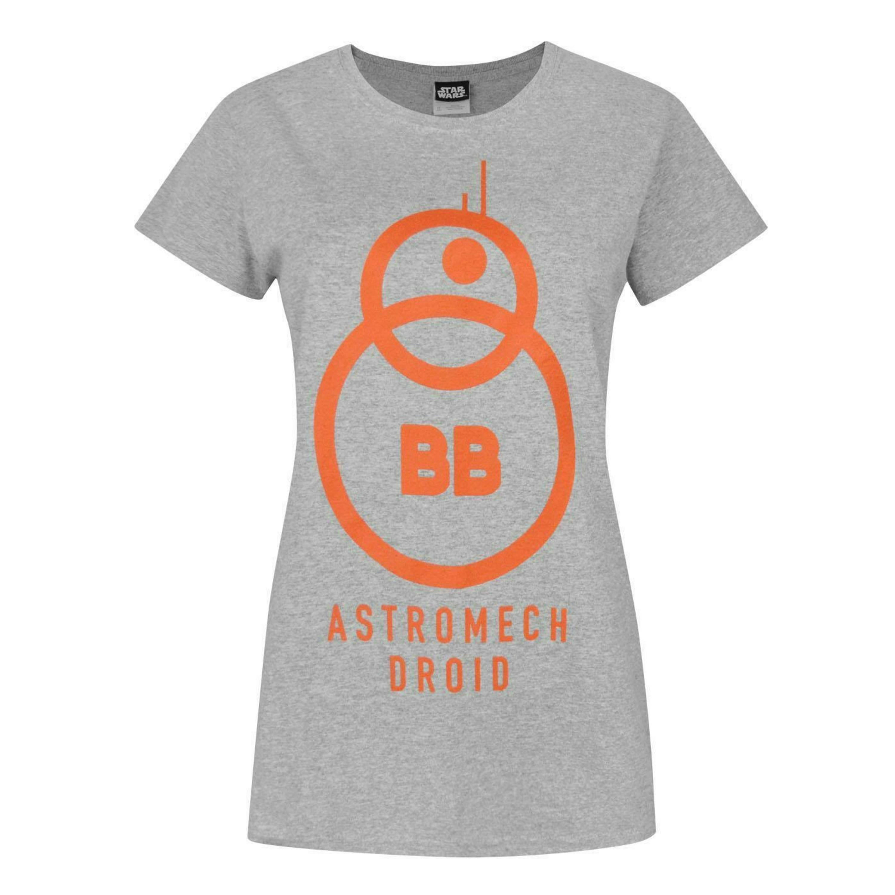 Star Wars Womens Grey Bb-8 Short Sleeved T-Shirt by Vanilla Underground , view 1 of 1