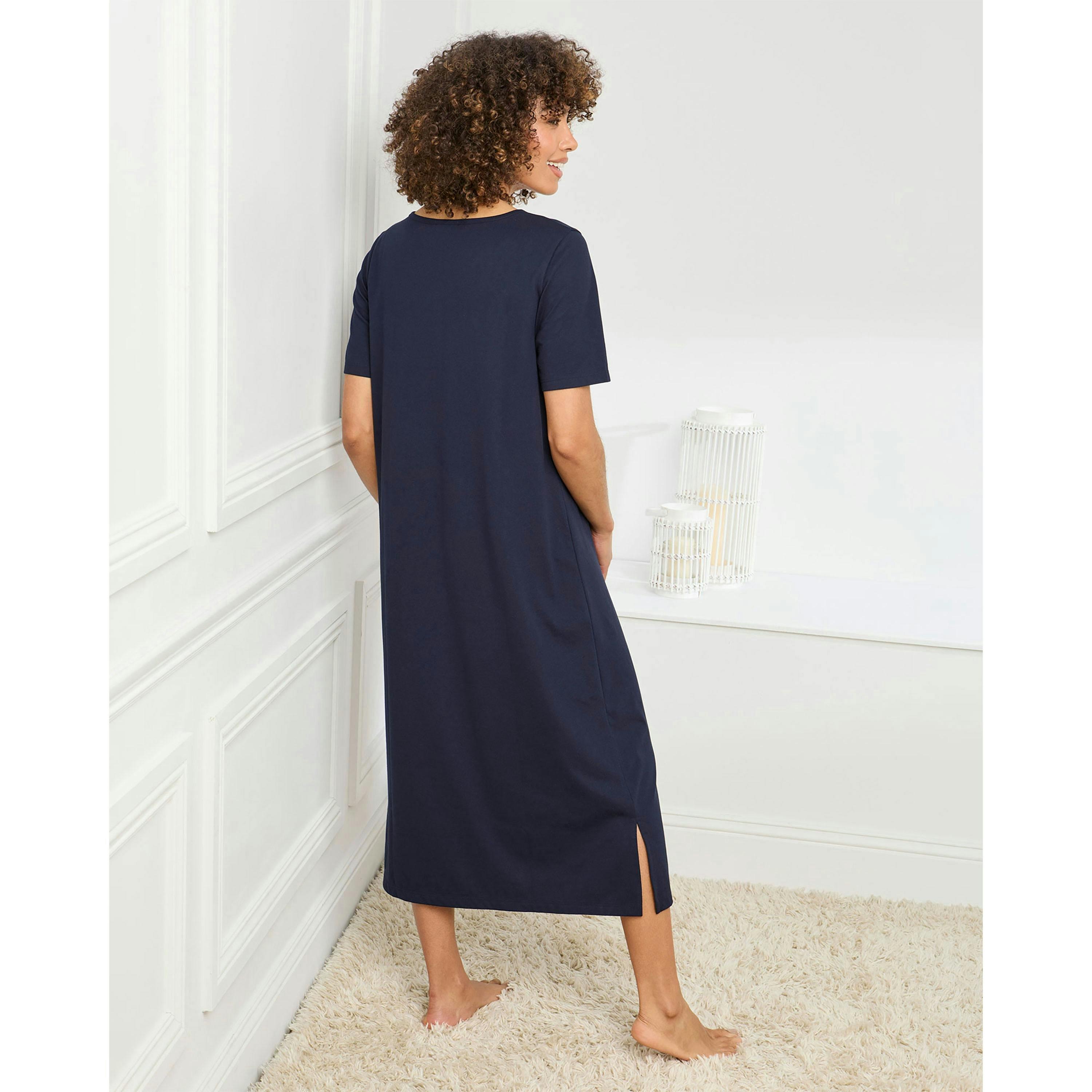 Cotton Traders 2 Pack Short Sleeve Pintuck Nightdresses , view 2 of 4