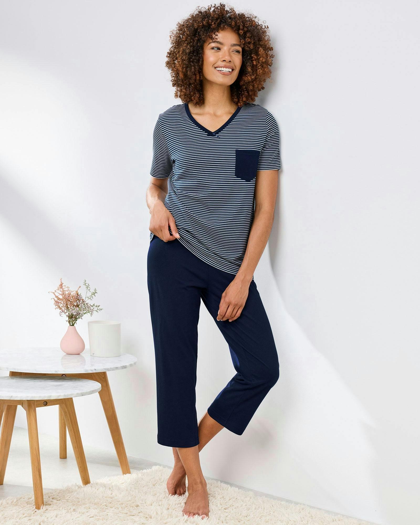 Cotton Traders 4 Piece Cropped PJ Set , view 2 of 4