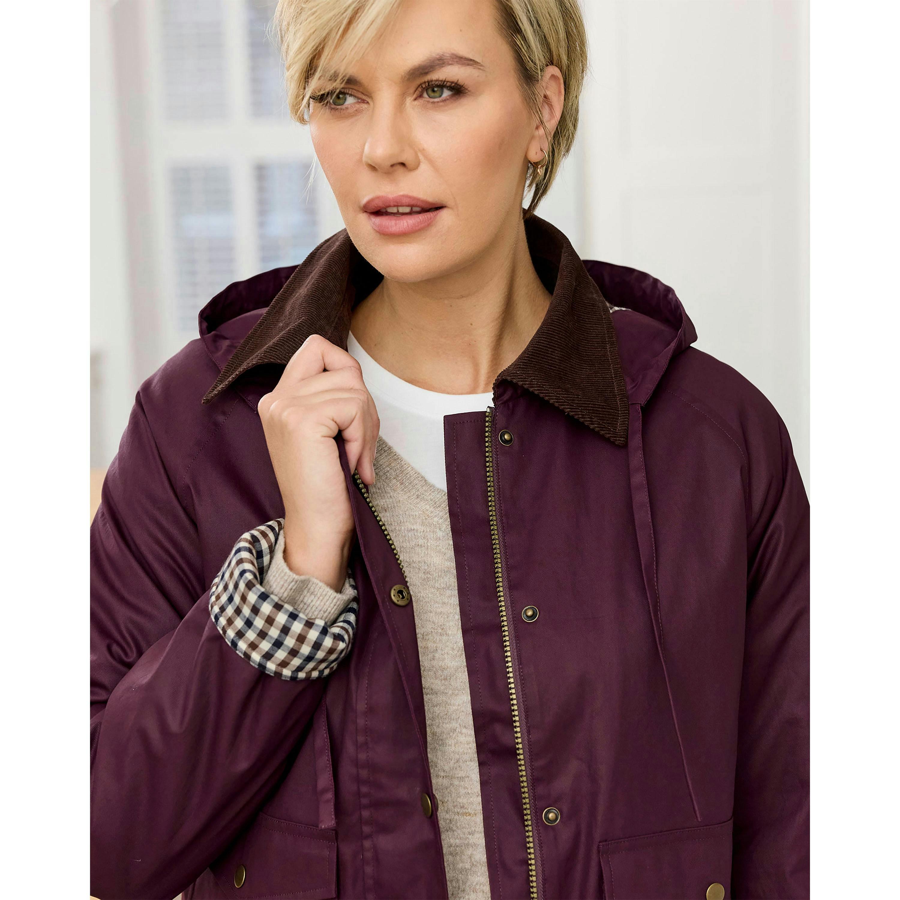 Cotton Traders Wax Look Hooded Jacket , view 3 of 3