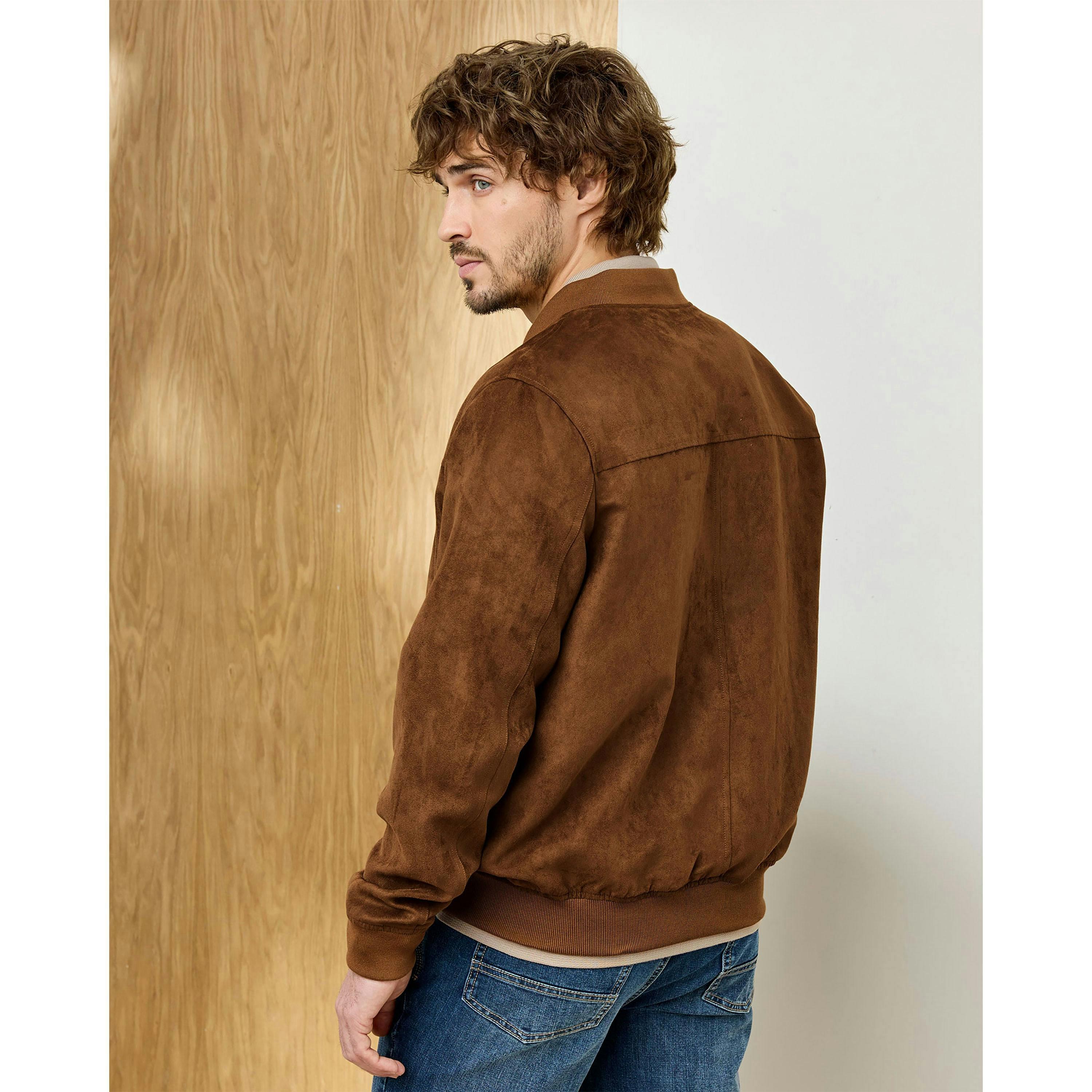 Cotton Traders Signature Faux Suede Bomber Jacket , view 2 of 3