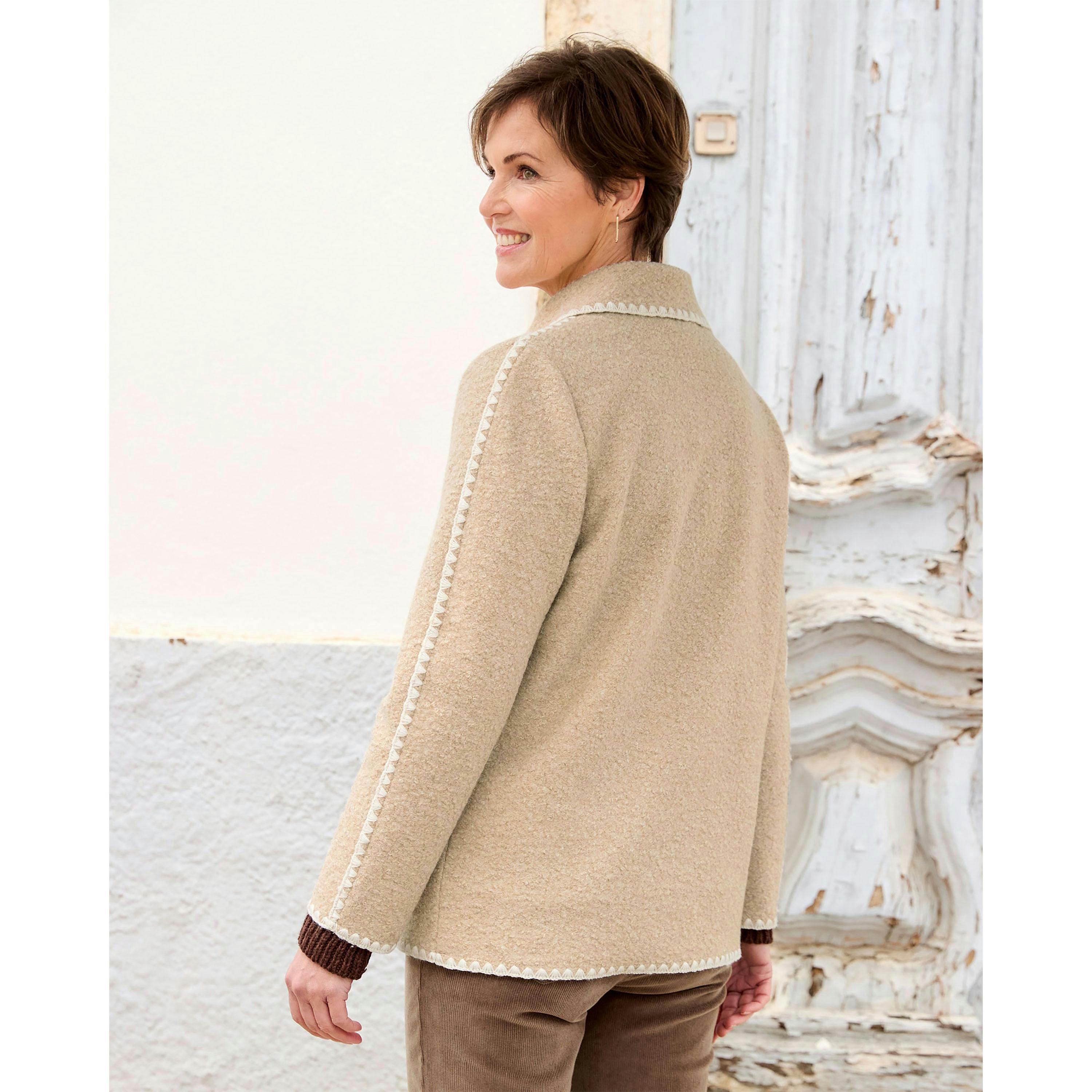 Cotton Traders Wool Look Jacket With Patch Pockets , view 2 of 3