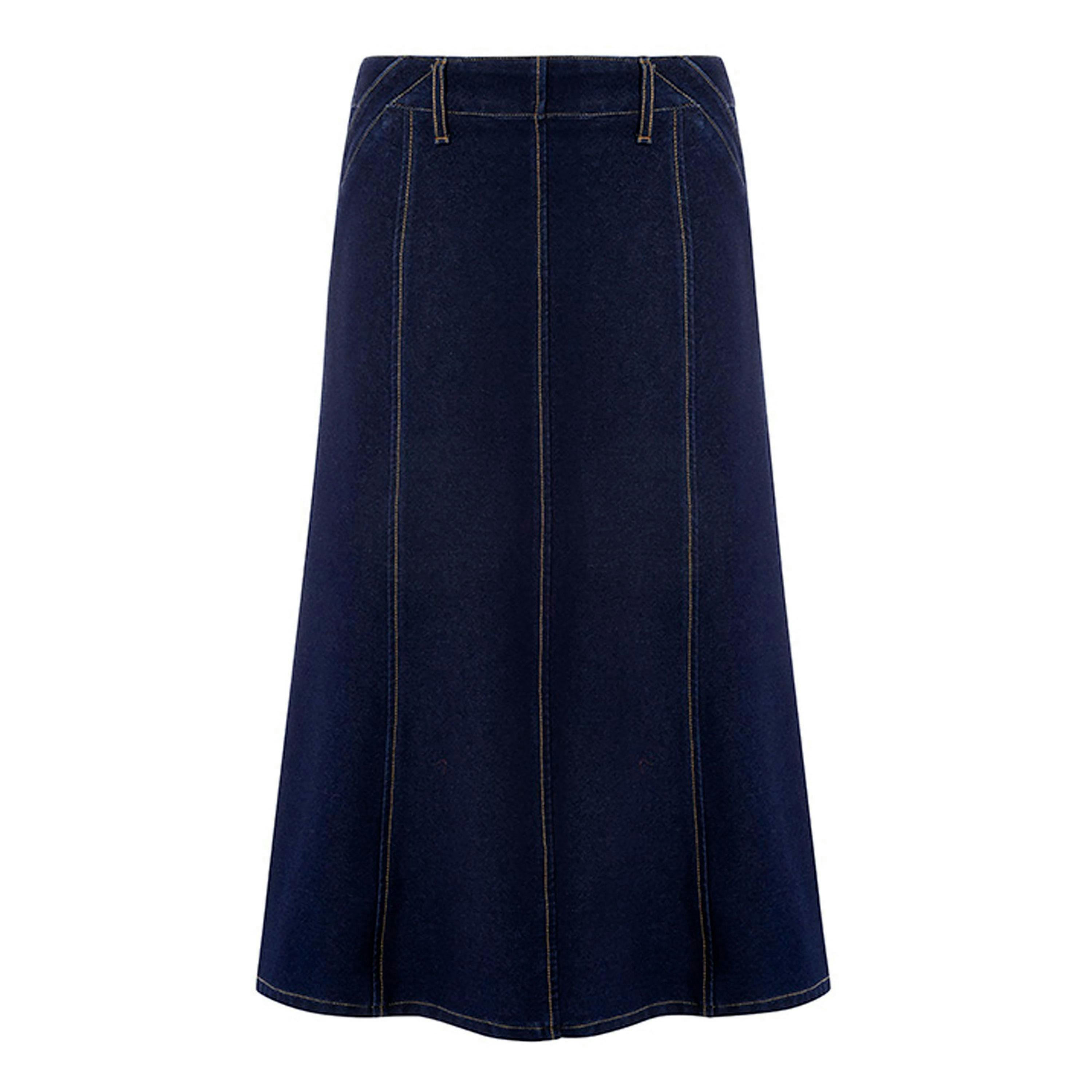 Cotton Traders Jersey Denim Pull-On Midi Skirt , view 3 of 3