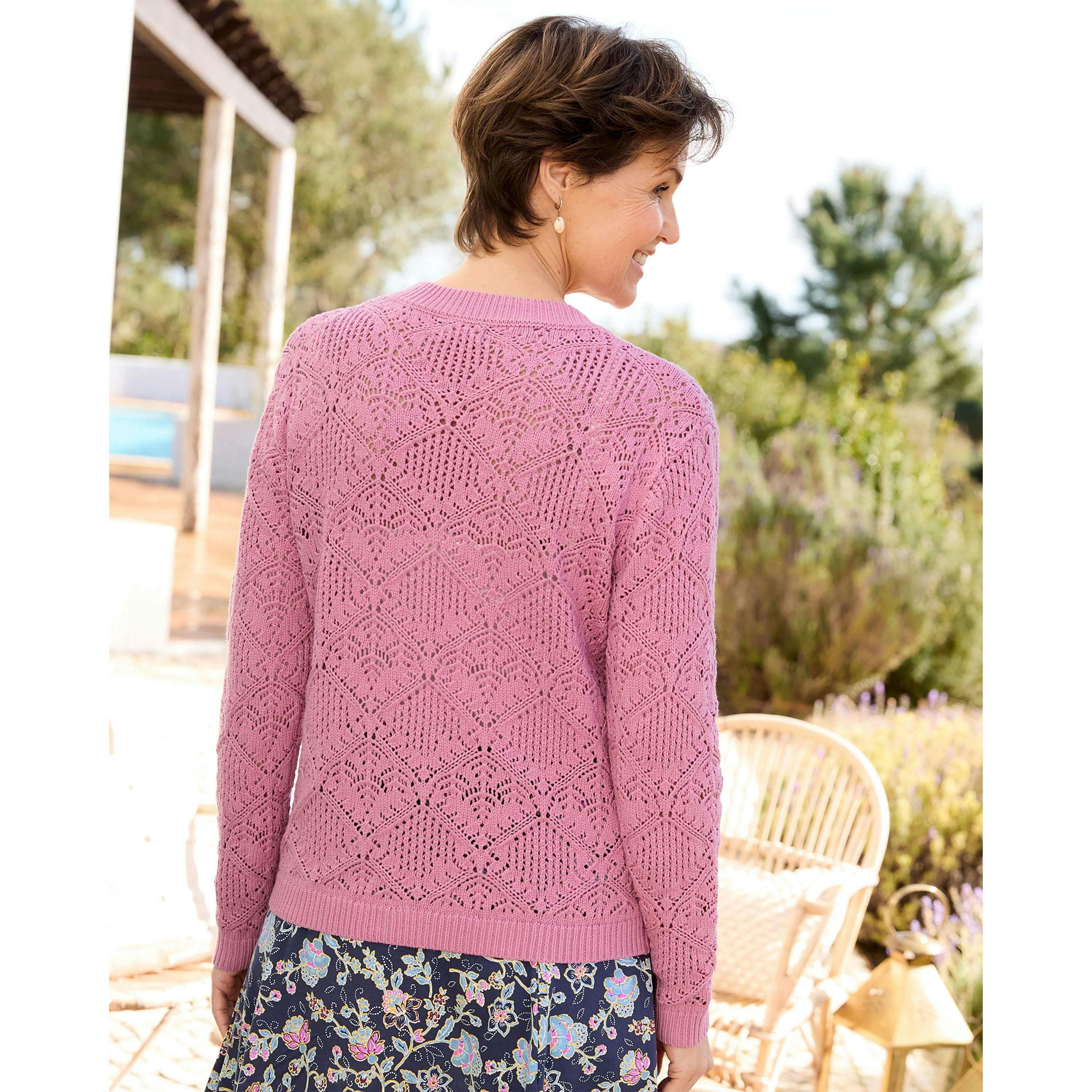Cotton Traders Pointelle Cardigan , view 2 of 3