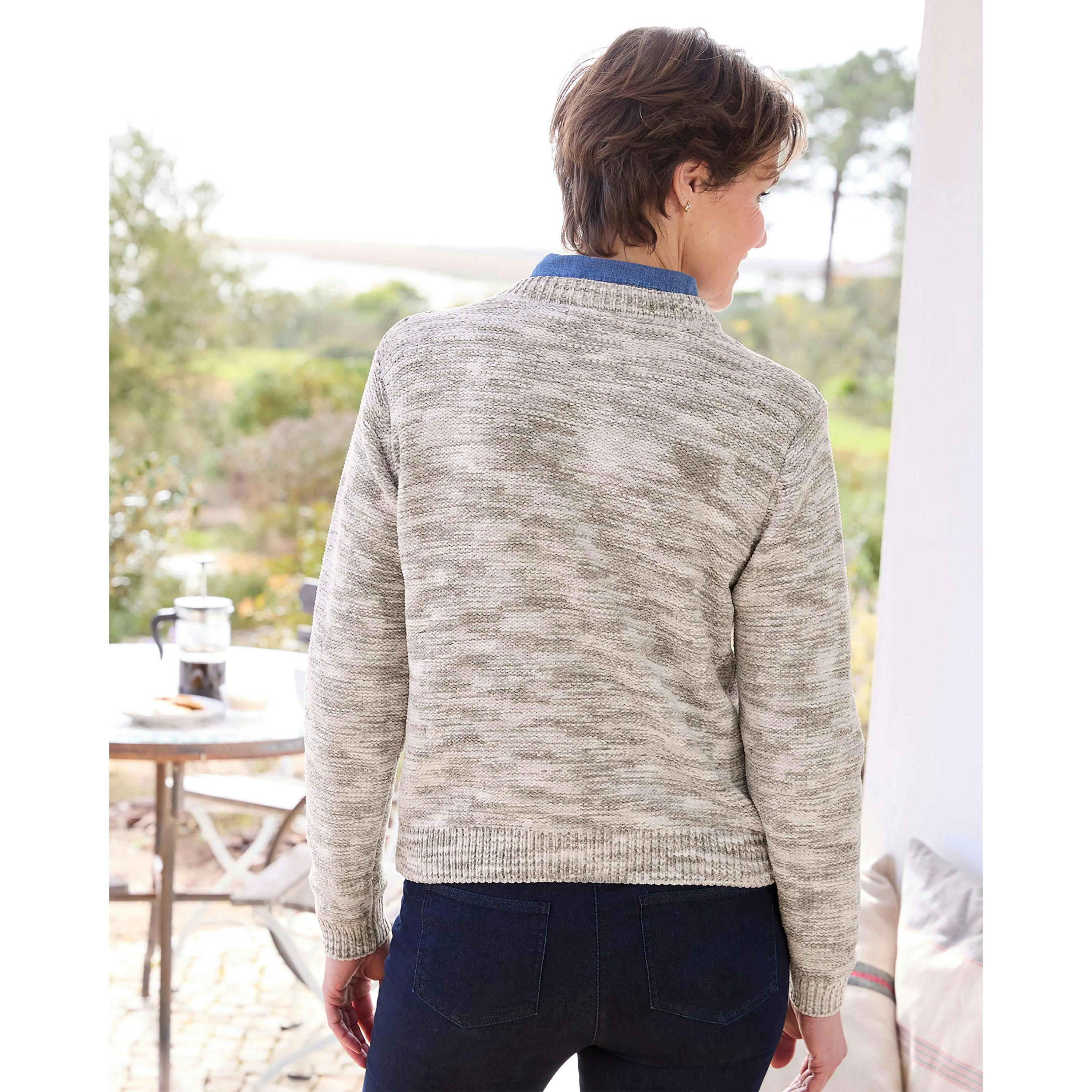 Cotton Traders Chenille Crew Neck Cardigan , view 2 of 3