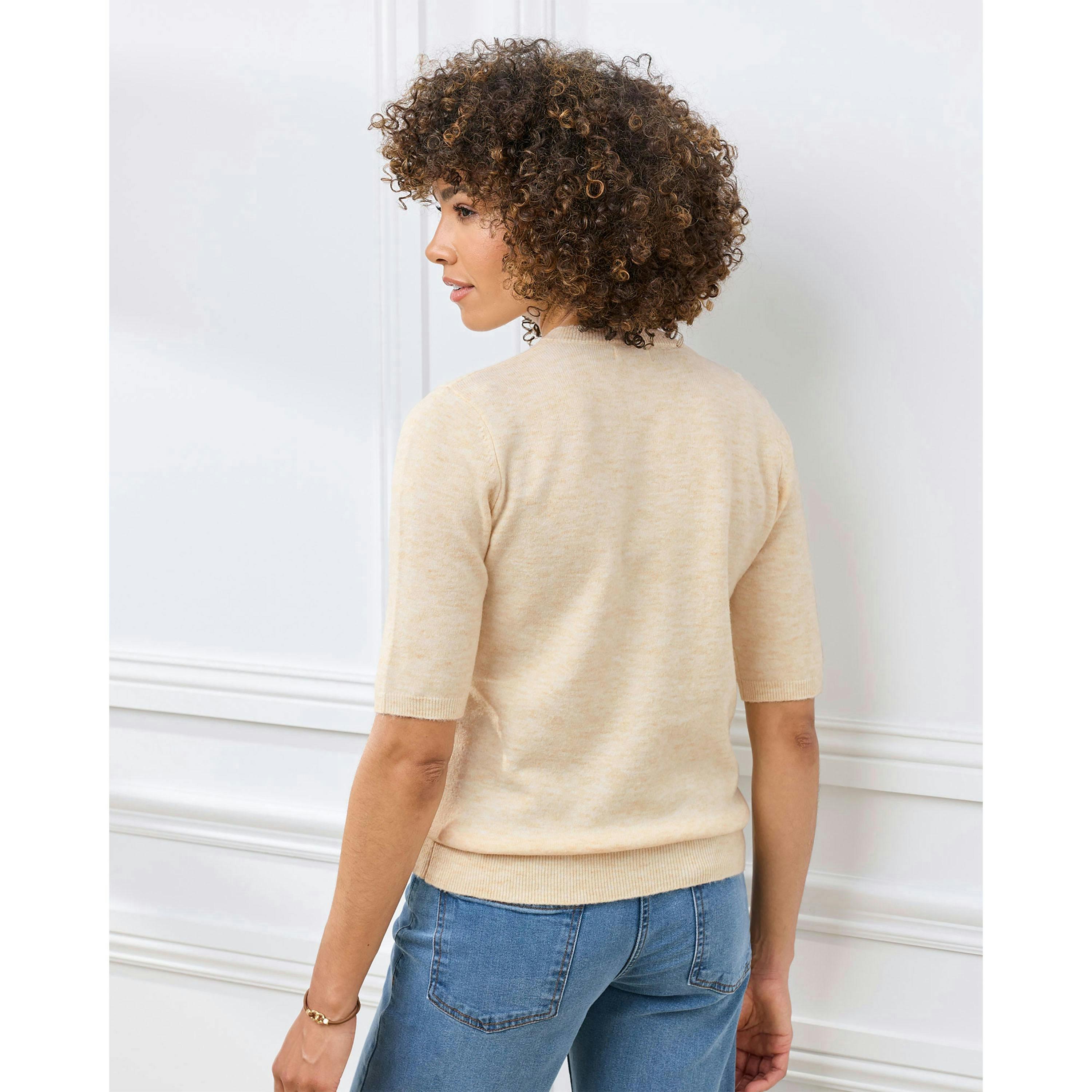 Cotton Traders Fine Knit Short Sleeve Cardigan , view 2 of 3