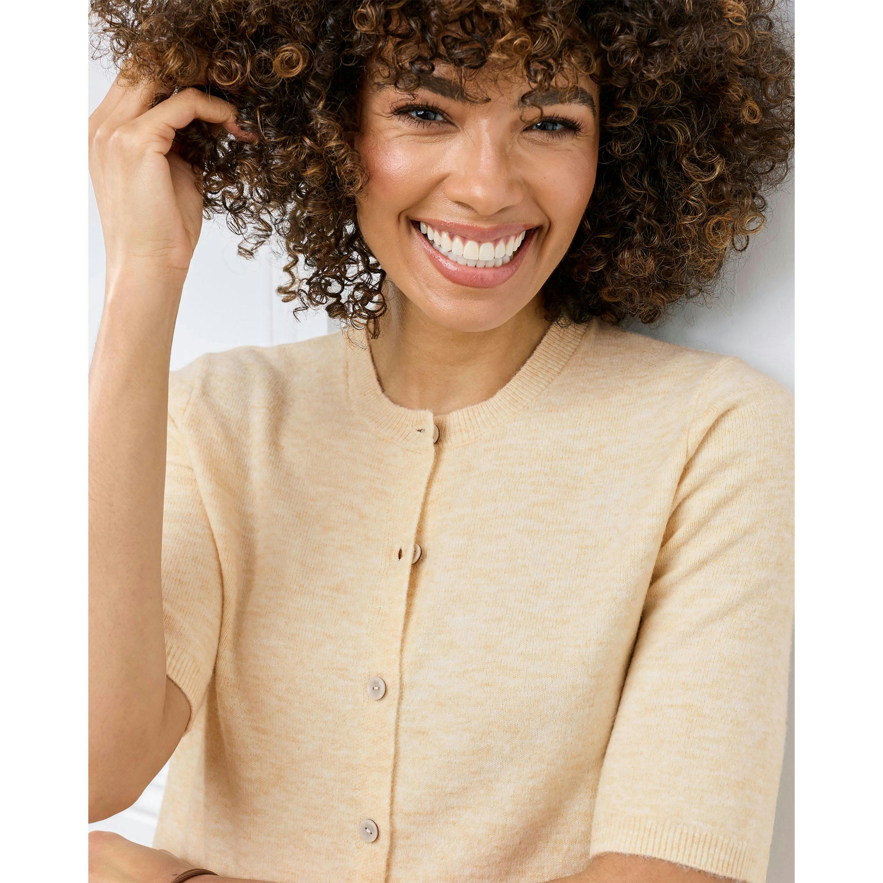 Cotton Traders Fine Knit Short Sleeve Cardigan , view 3 of 3