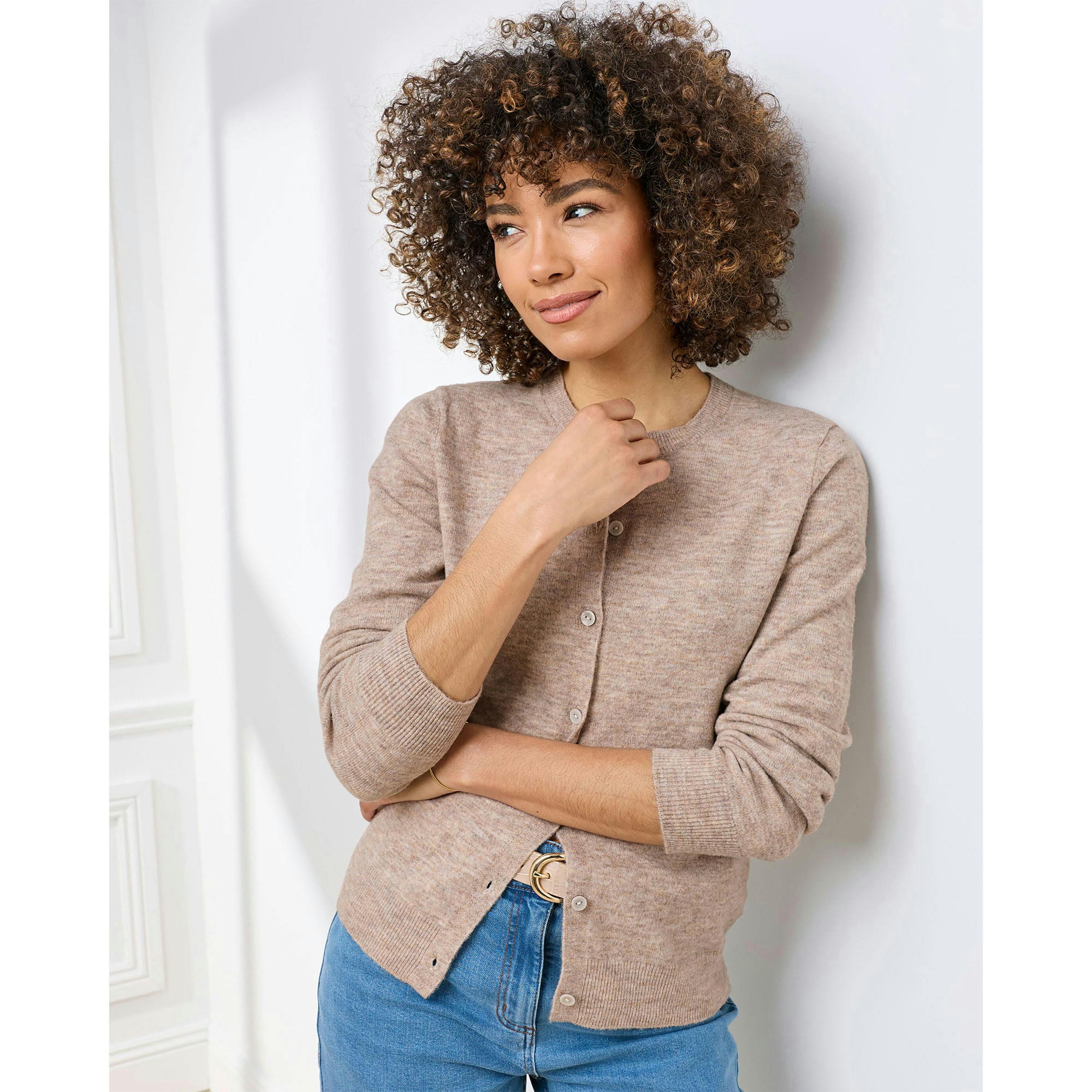 Cotton Traders Fine Knit Crew Neck Cardigan , view 2 of 4