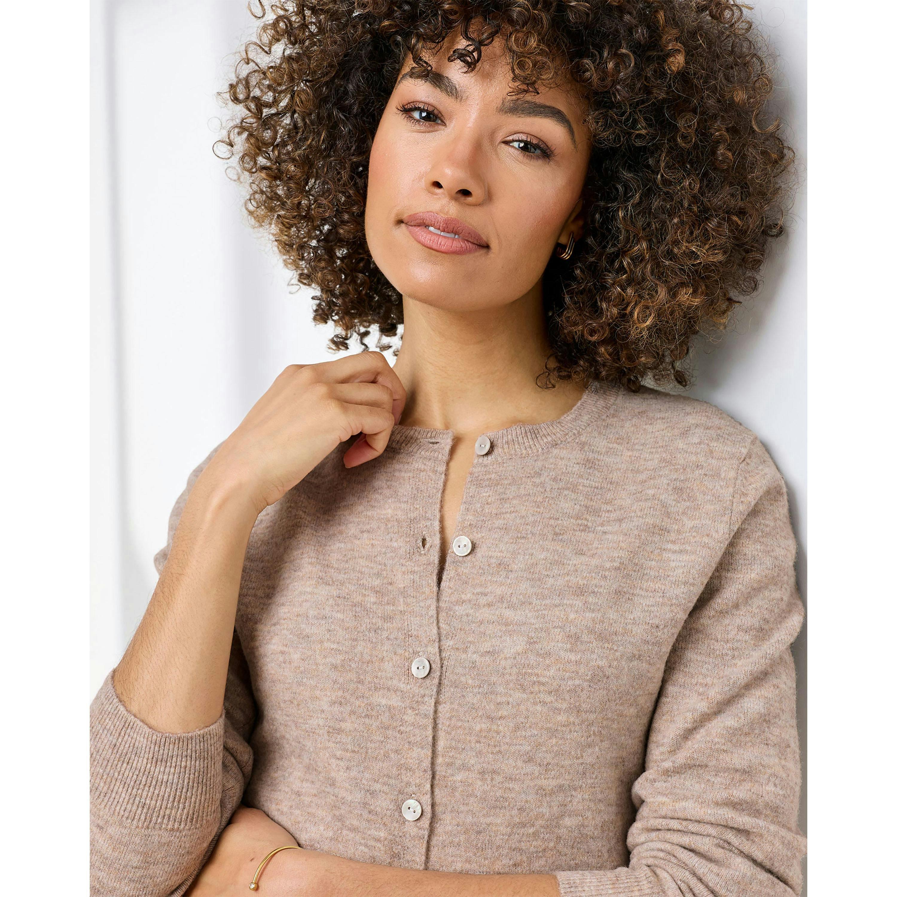 Cotton Traders Fine Knit Crew Neck Cardigan , view 4 of 4