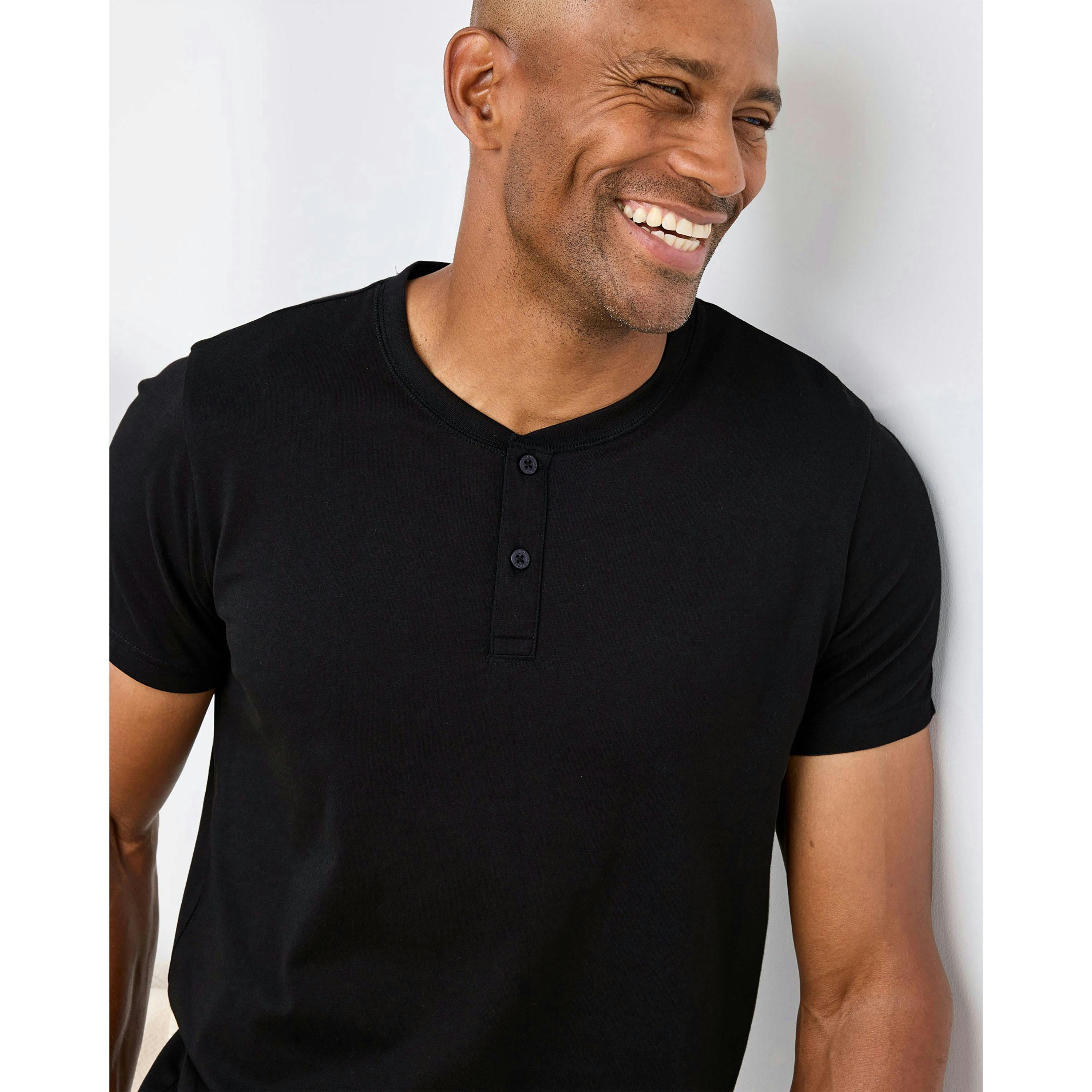 Cotton Traders 2 Pack Short Sleeve Grandad Tops , view 2 of 4